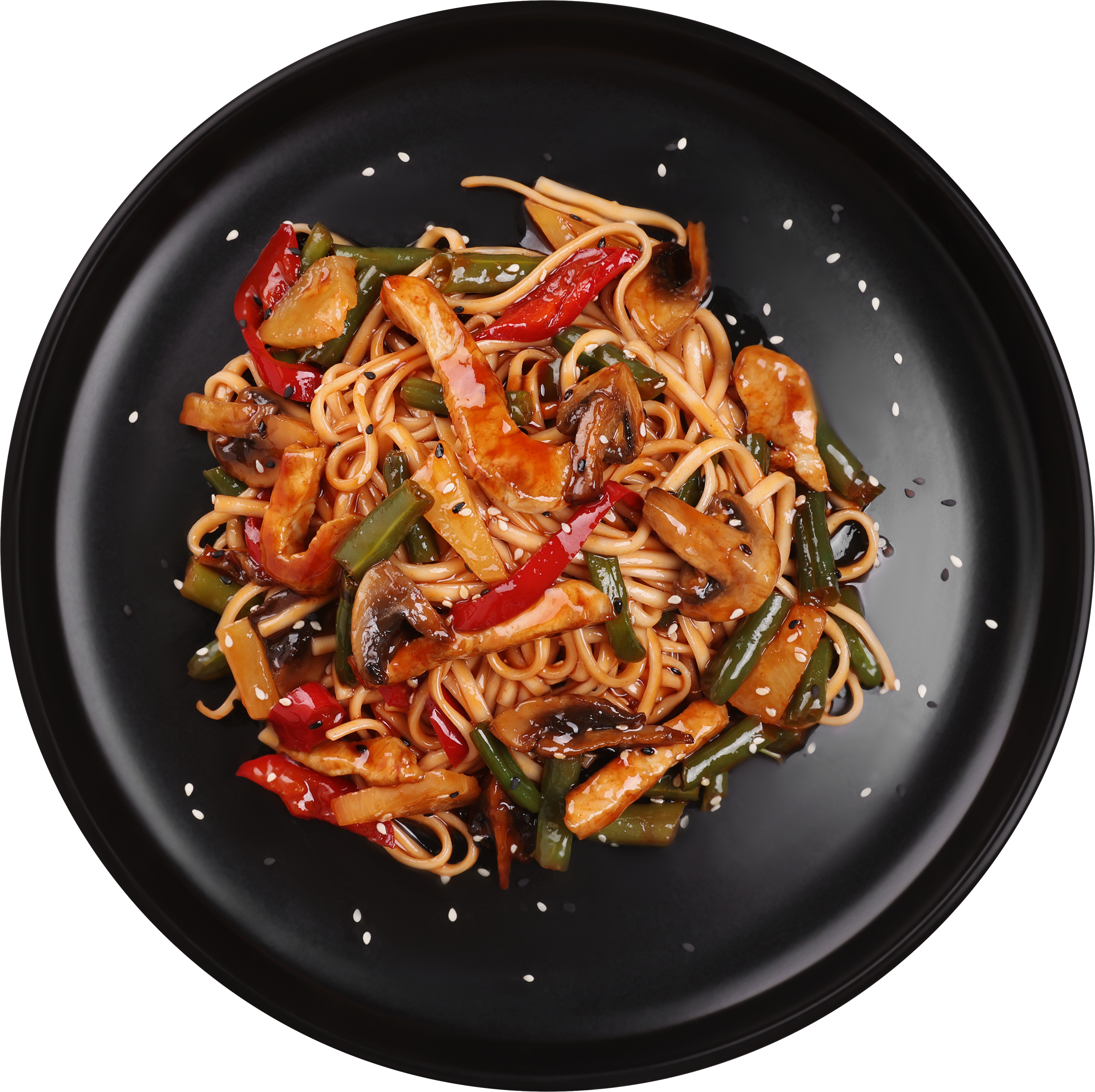 Изображение товара Вырезка свиная WOK в кисло-сладком соусе c яичной лапшой, весовая