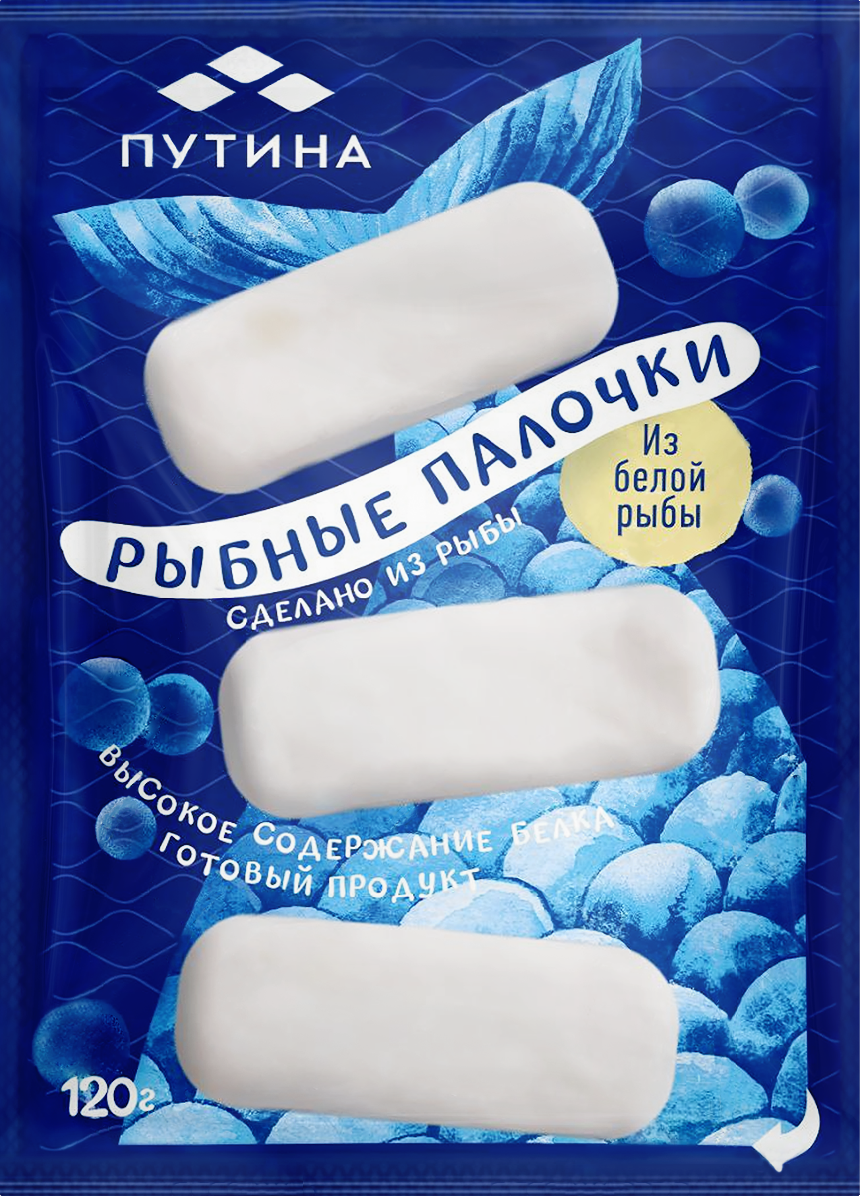 Изображение товара Рыбные палочки ПУТИНА из белой рыбы, 120 г, быстрое и вкусное блюдо Изображение товара Рыбные палочки ПУТИНА из белой рыбы, 120 г, быстрое и вкусное блюдо