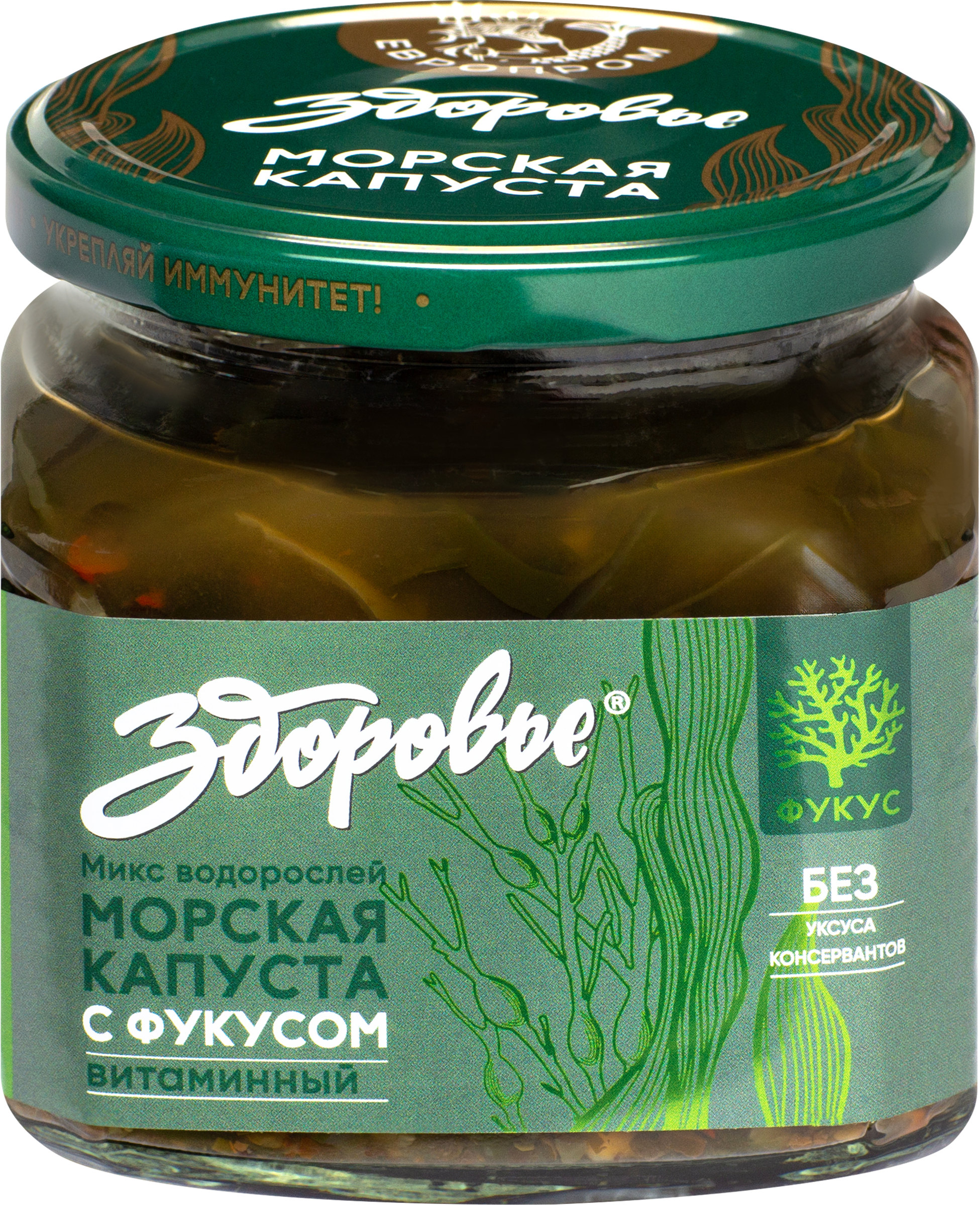 Изображение товара Морская капуста ЗДОРОВЬЕ Витаминная, с фукусом, 400 г Изображение товара Морская капуста ЗДОРОВЬЕ Витаминная, с фукусом, 400 г