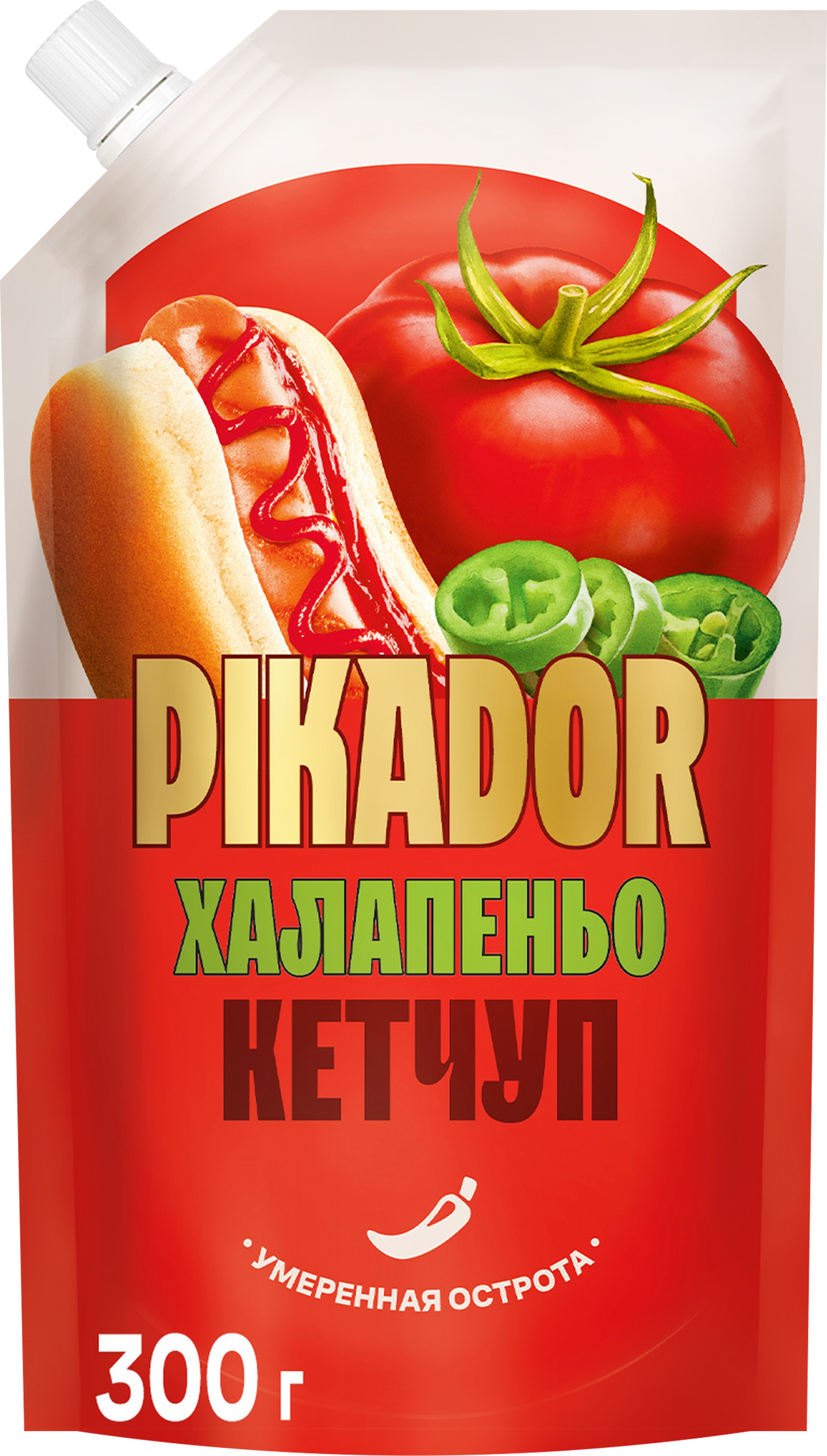 Изображение товара Кетчуп томатный PIKADOR Халапеньо, 300г