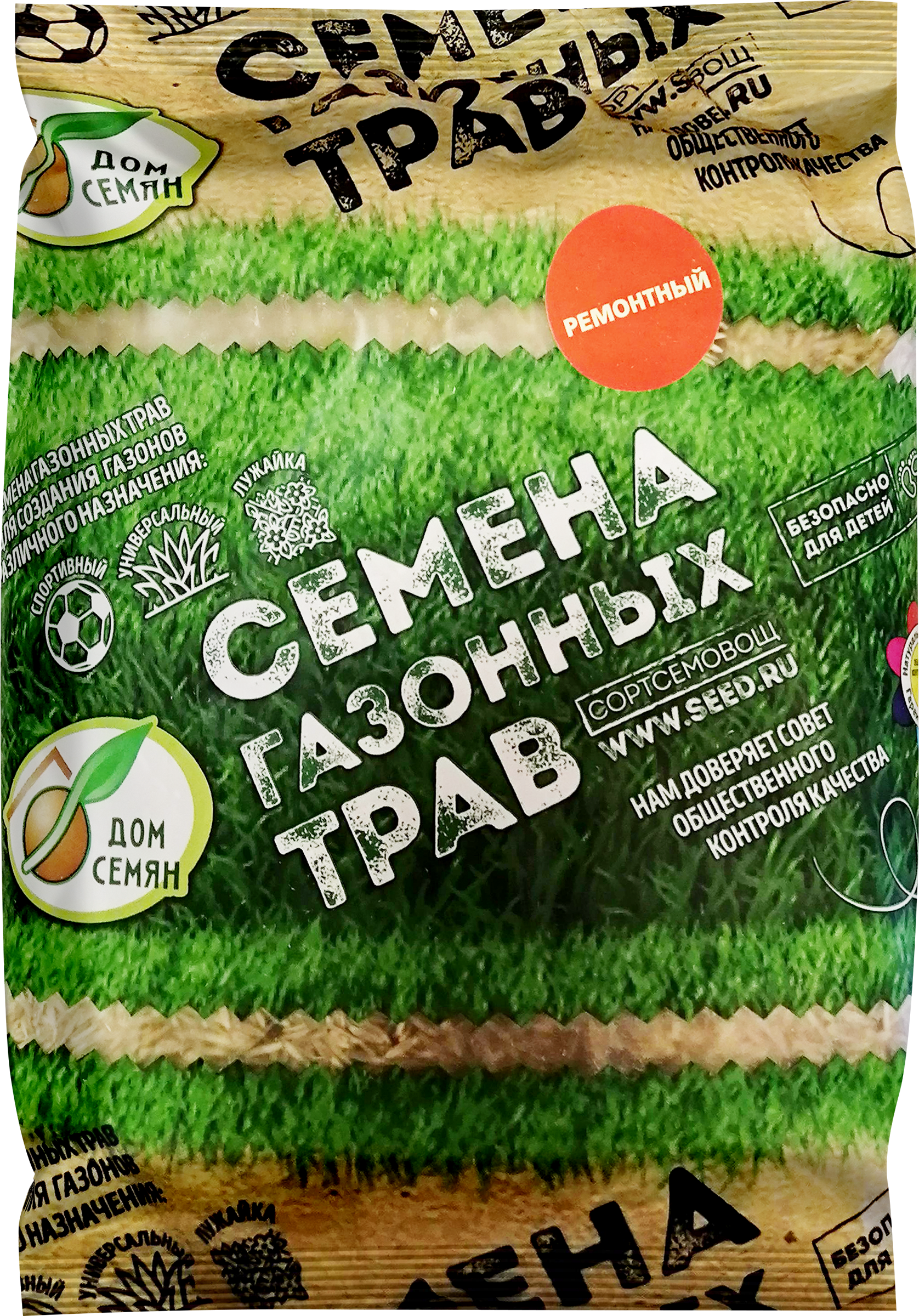 Изображение товара Трава газонная ДОМ СЕМЯН Ремонтный 500г Изображение товара Трава газонная ДОМ СЕМЯН Ремонтный 500г