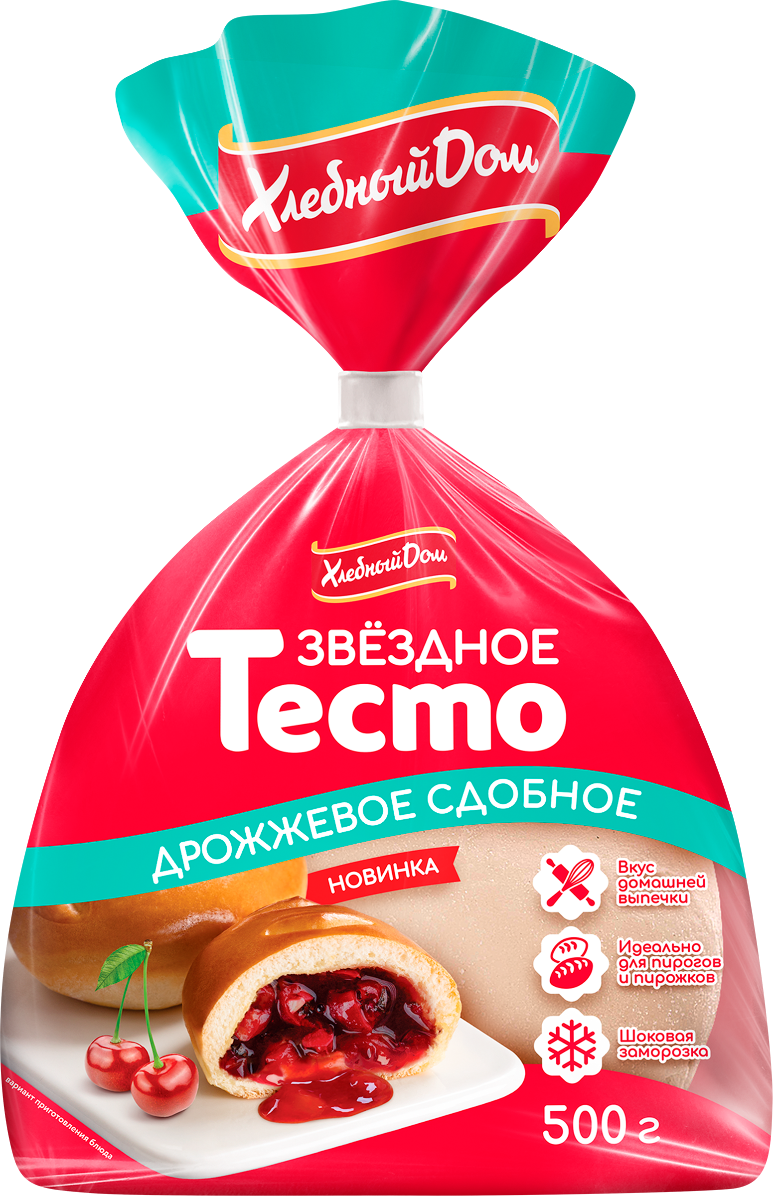 Изображение товара Тесто дрожжевое ХЛЕБНЫЙ ДОМ сдобное, 500г