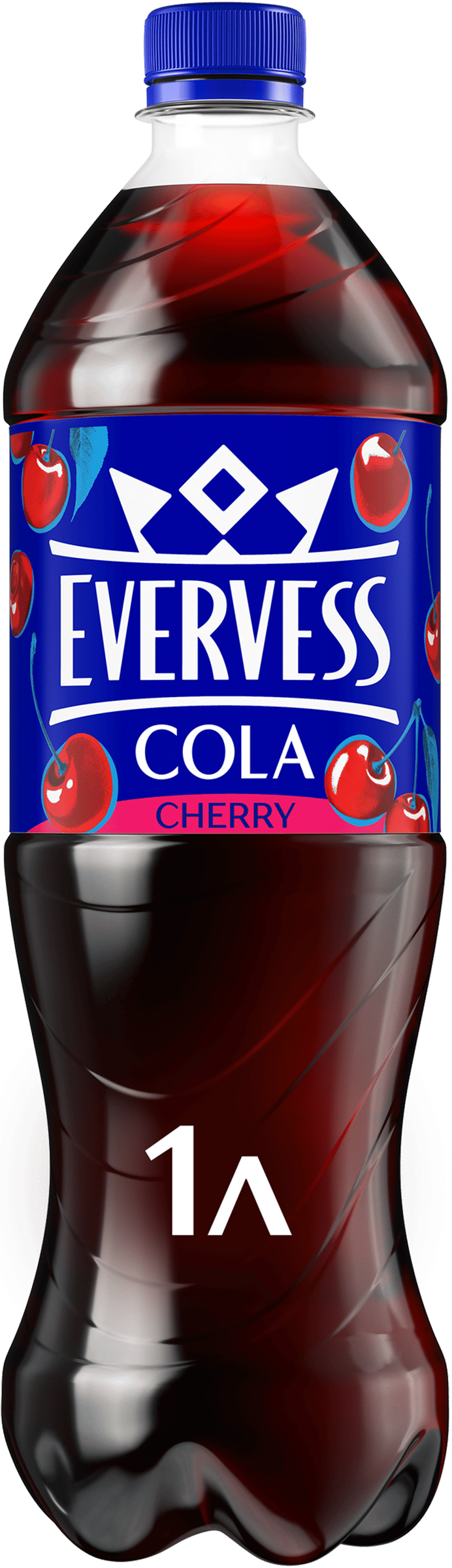 Изображение товара Напиток EVERVESS Cola Cherry кола со вкусом вишни газированный, без сахара, 1л Изображение товара Напиток EVERVESS Cola Cherry кола со вкусом вишни газированный, без сахара, 1л