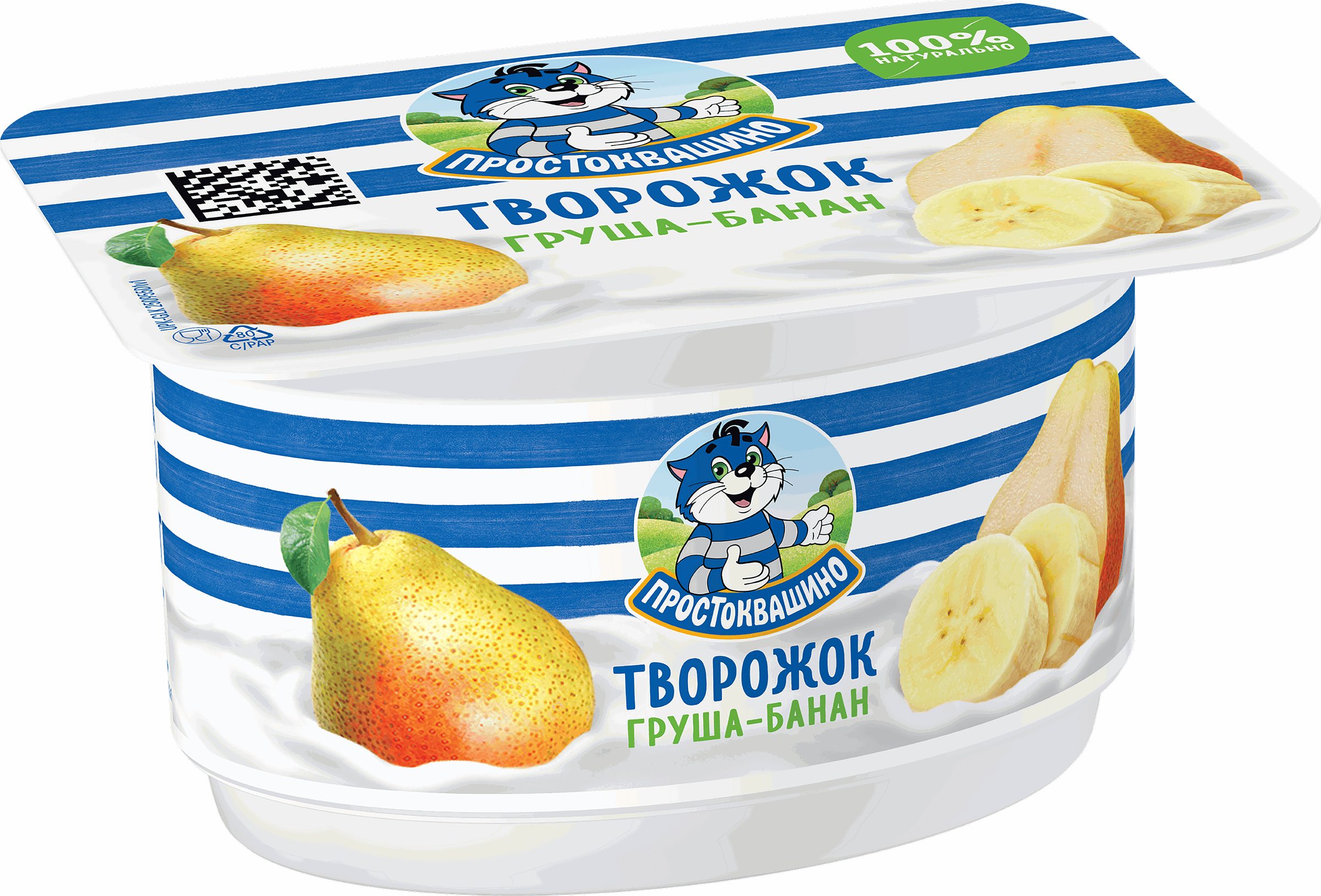 Изображение товара Творожок ПРОСТОКВАШИНО Груша-банан 3,6%, без змж, 110г