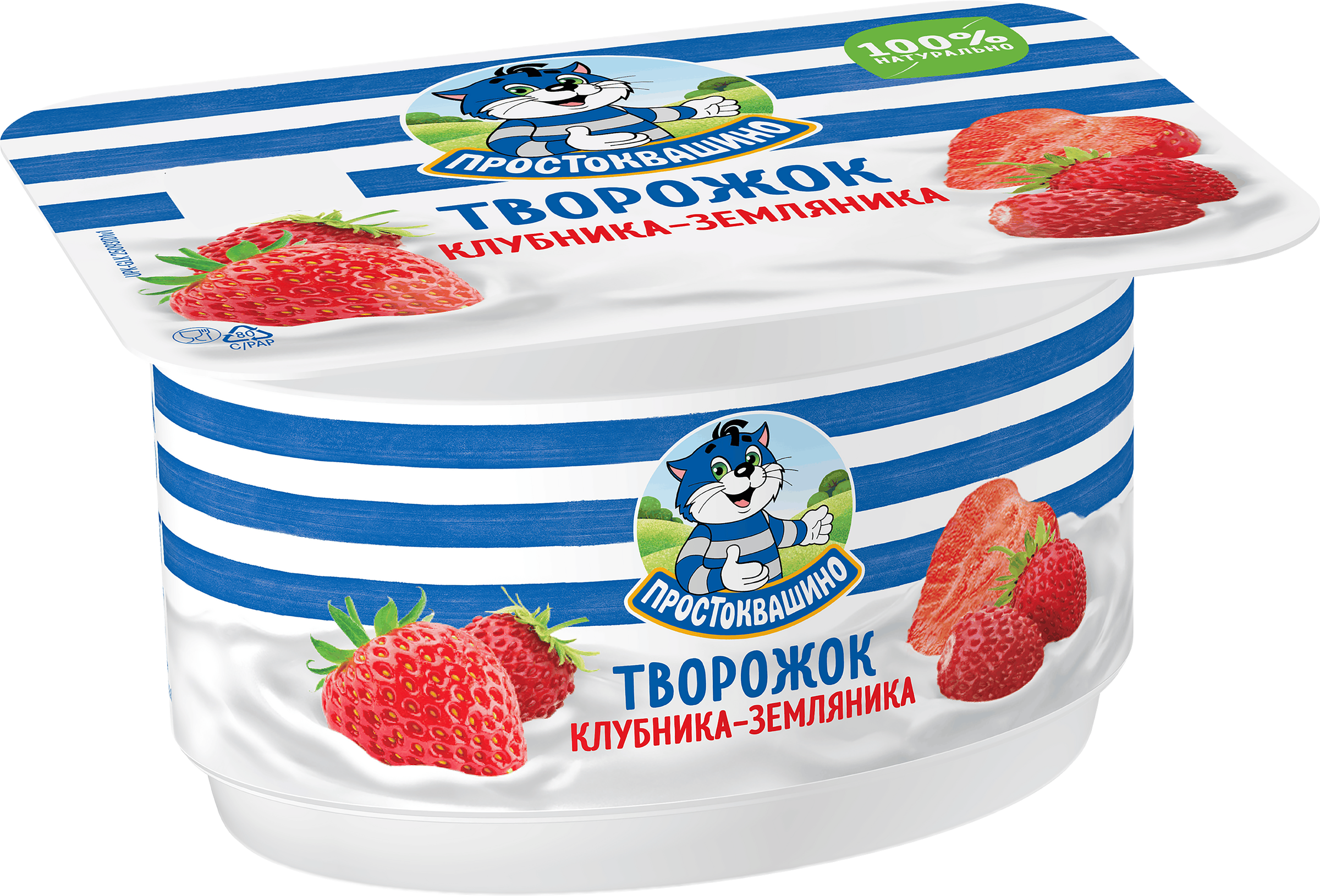 Изображение товара Творожок ПРОСТОКВАШИНО Клубника-земляника 3,6%, без змж, 110г