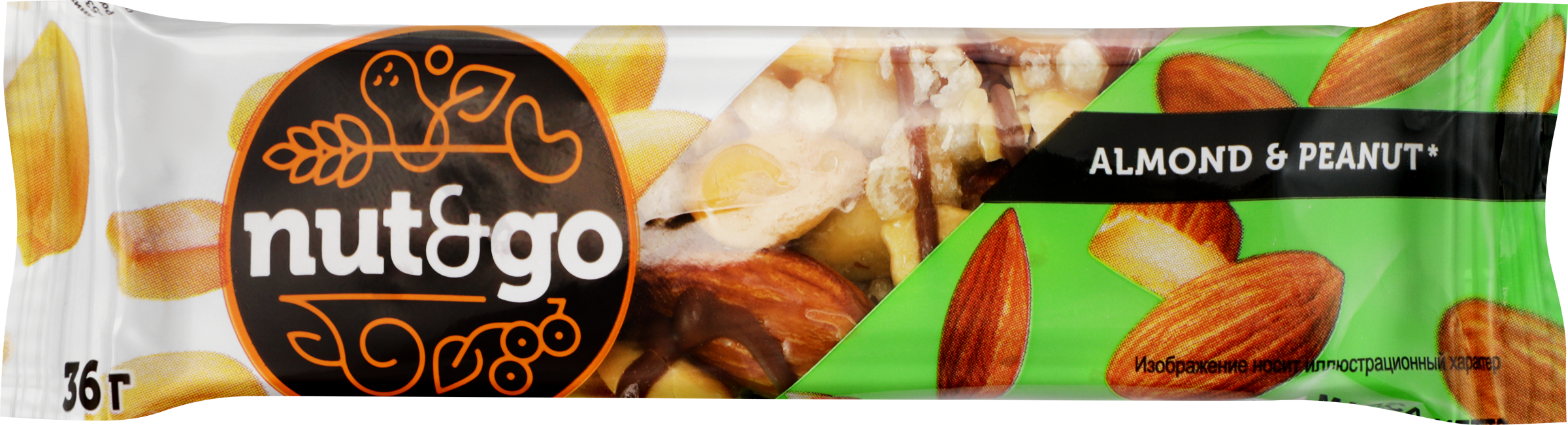 Изображение товара Батончик ореховый NUT&GO с арахисовой пастой, 36г Изображение товара Батончик ореховый NUT&GO с арахисовой пастой, 36г