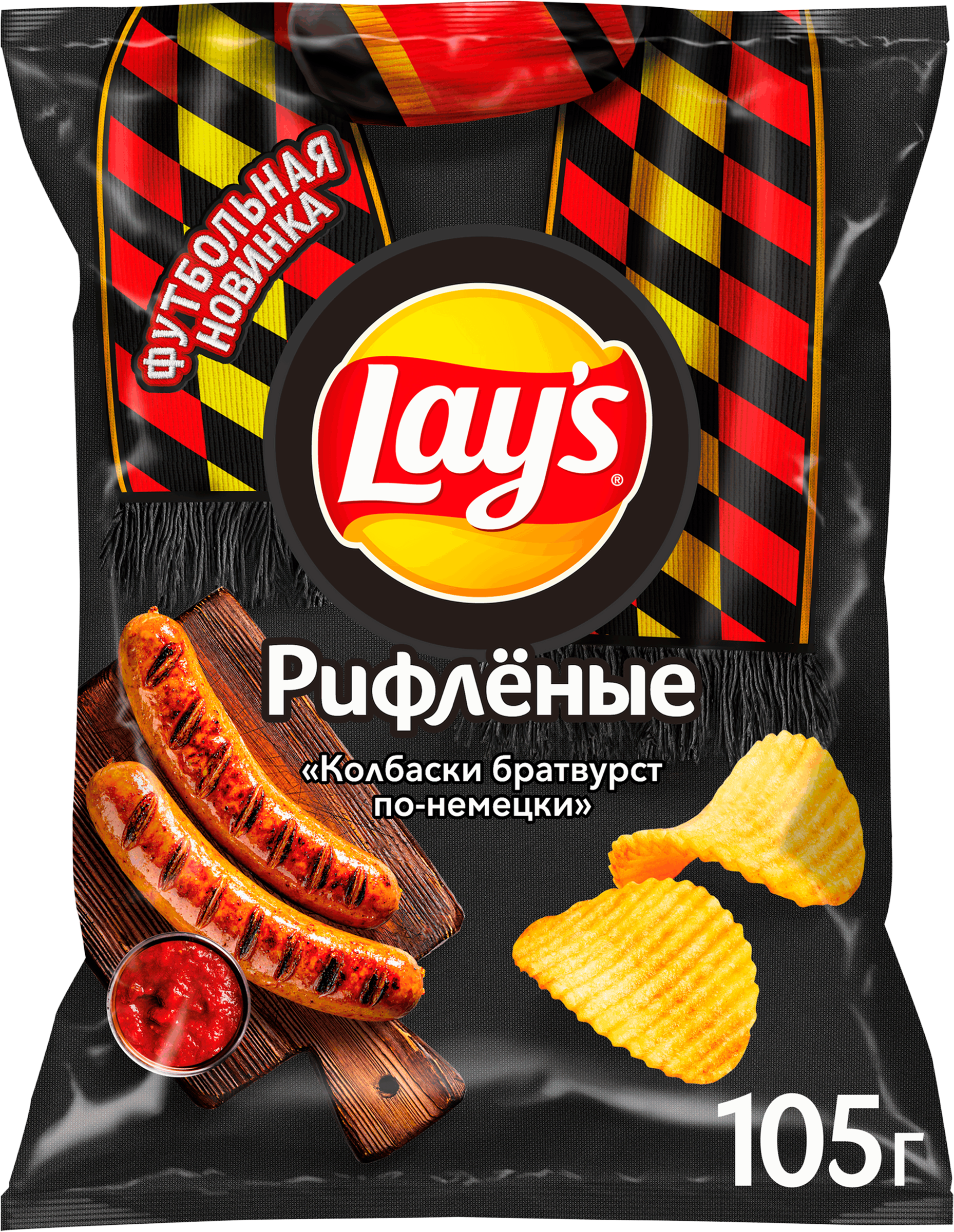 Изображение товара Картофельные чипсы LAY'S Колбаски братвурст по-немецки 105г хрустящие и ароматные Изображение товара Картофельные чипсы LAY'S Колбаски братвурст по-немецки 105г хрустящие и ароматные