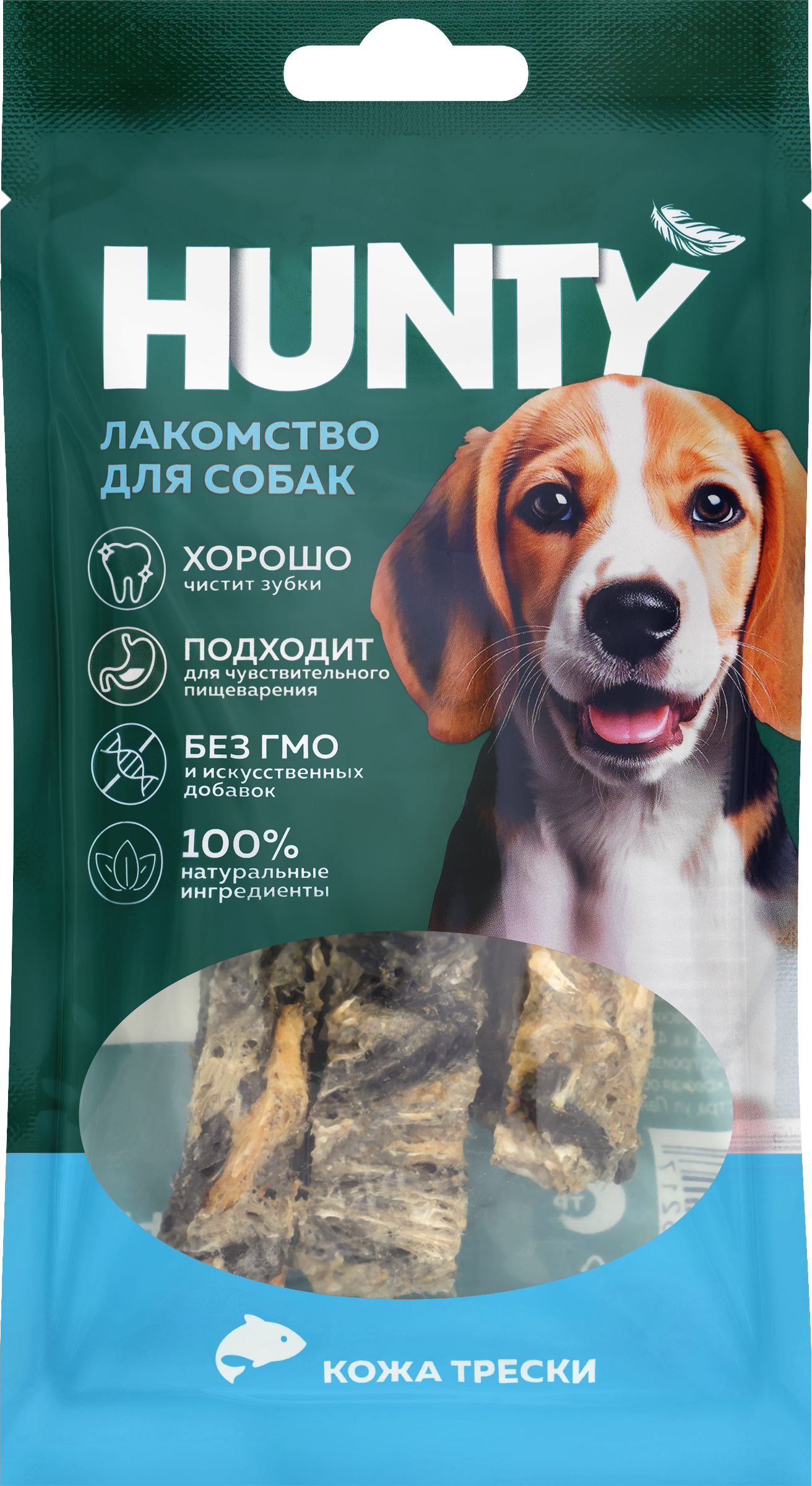 Изображение товара Лакомство для собак HUNTY Кожа тресковых рыб, 40г Изображение товара Лакомство для собак HUNTY Кожа тресковых рыб, 40г
