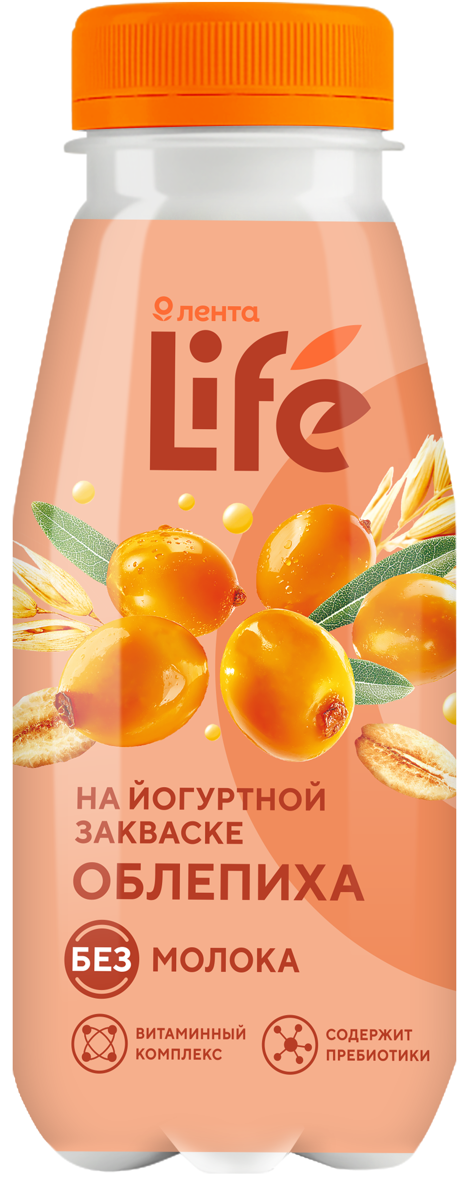 Изображение товара Напиток растительный ЛЕНТА LIFE Йогуртный облепиха 250г