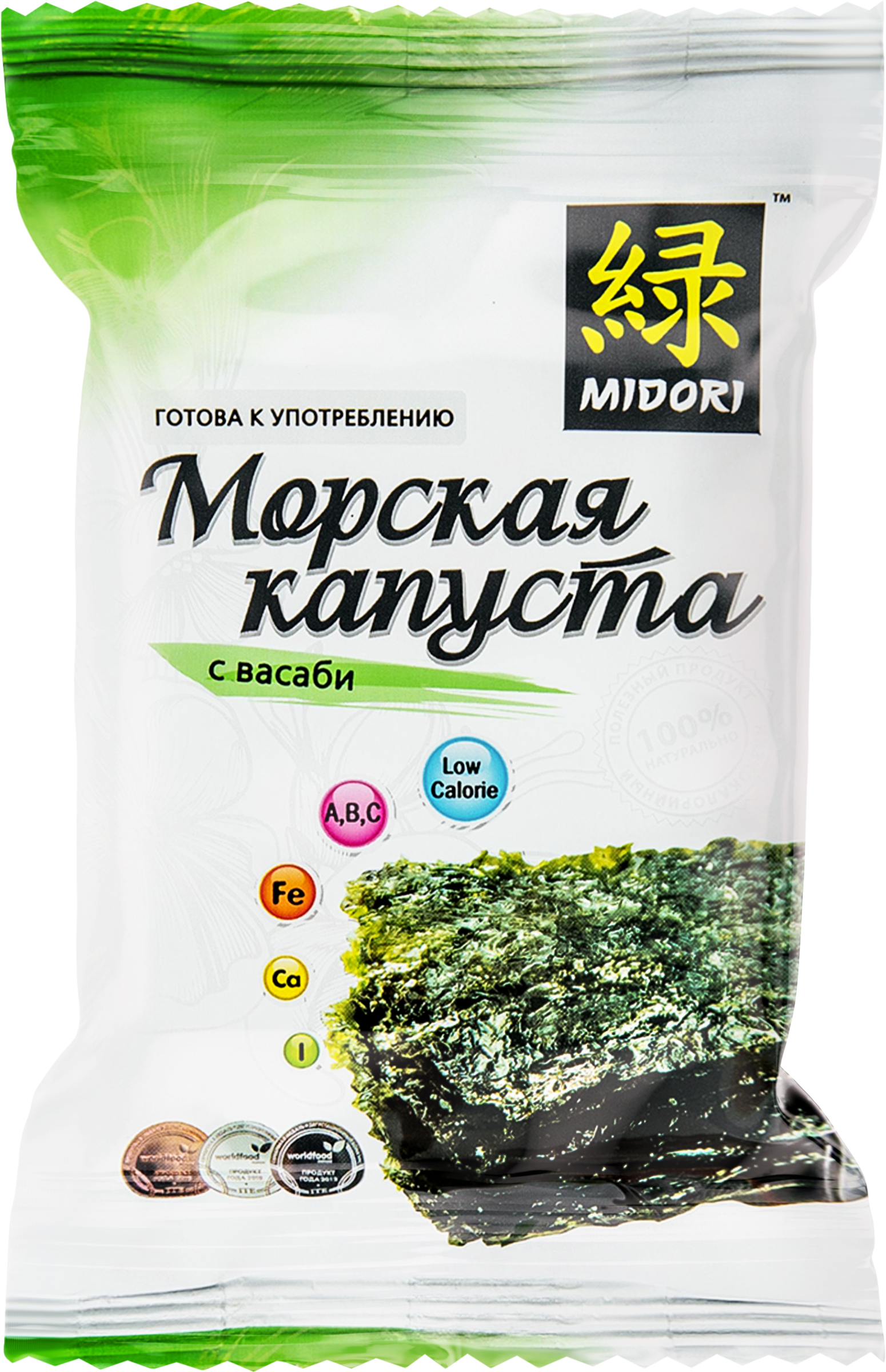 Изображение товара Морская капуста MIDORI обжаренная с васаби, 5г