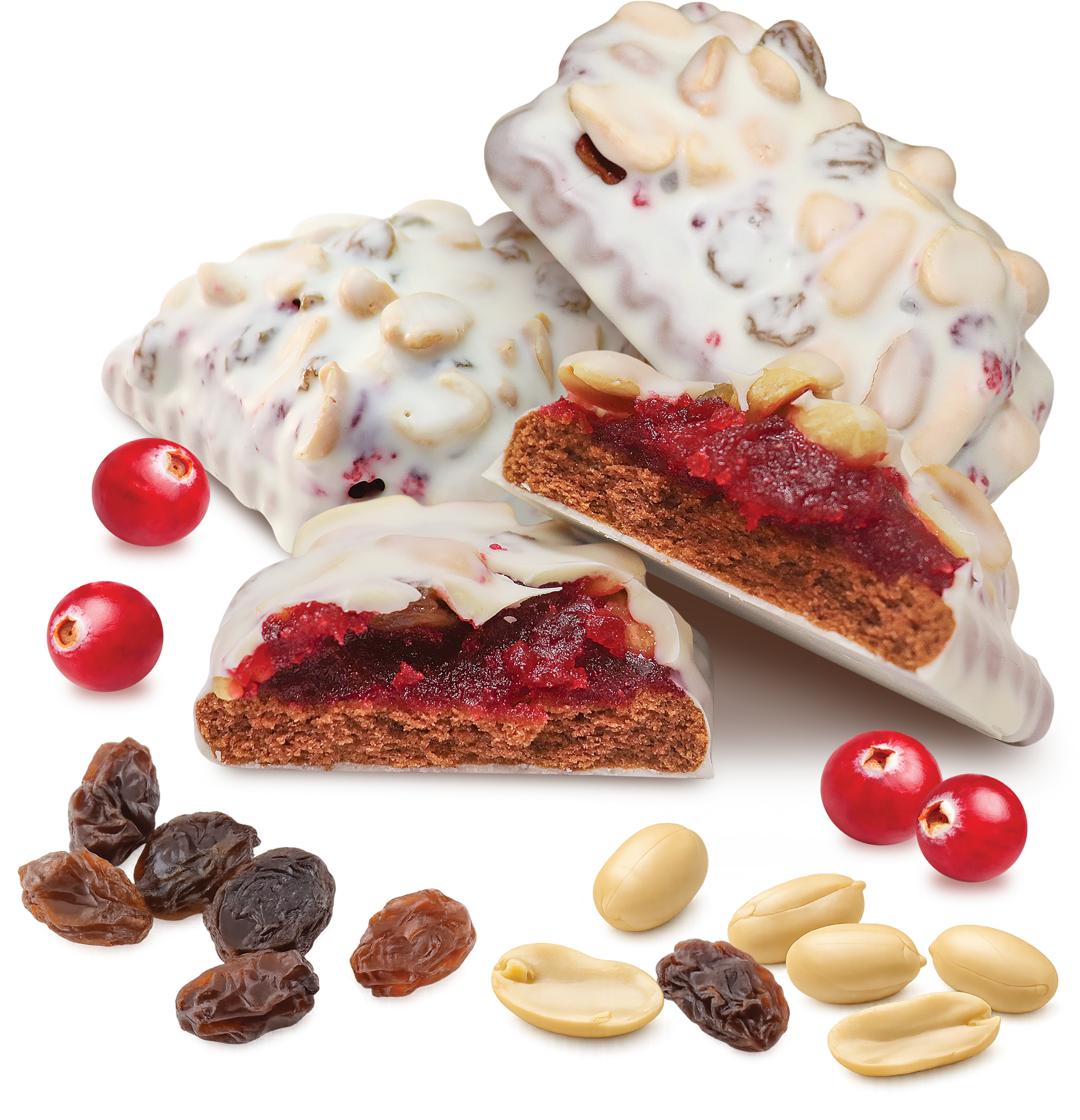 Изображение товара Десерт DELISSE со вкусом клюквы с изюмом и арахисом, в белой глазури, 700г Изображение товара Десерт DELISSE со вкусом клюквы с изюмом и арахисом, в белой глазури, 700г