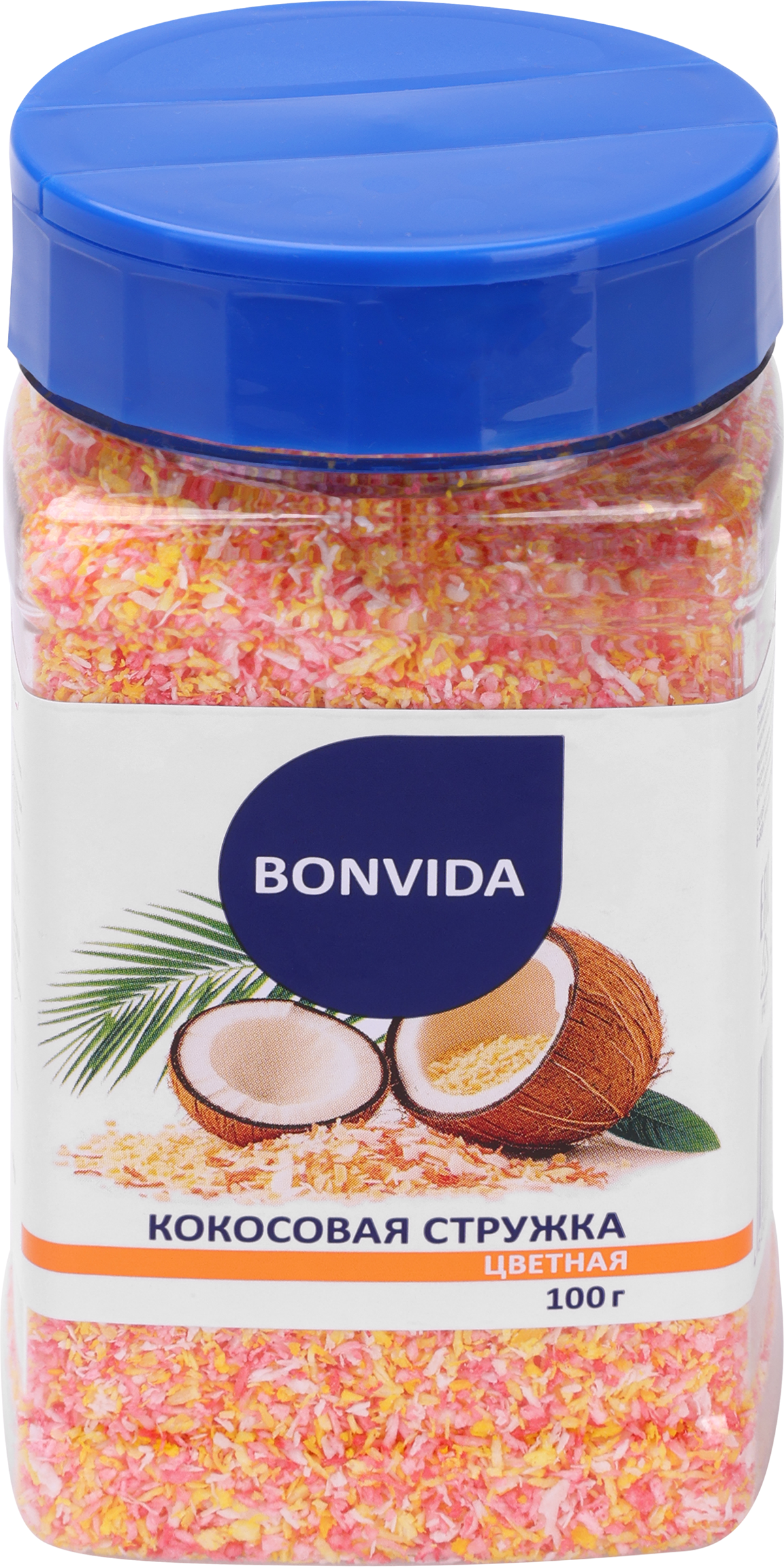 Изображение товара Стружка кокосовая BONVIDA Цветная, 100г Изображение товара Стружка кокосовая BONVIDA Цветная, 100г
