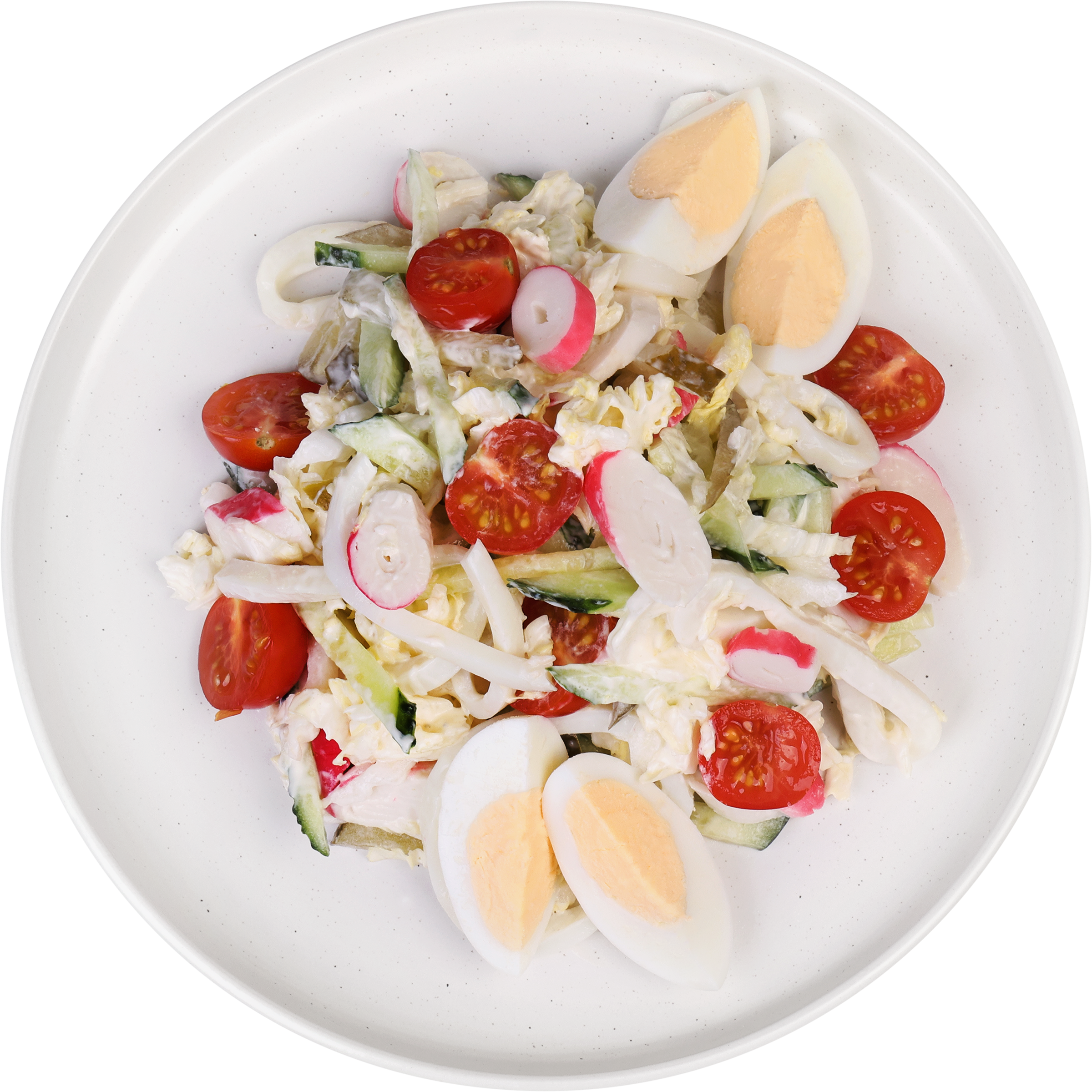 Изображение товара Салат с кальмаром и крабовыми палочками ЛЕНТА FRESH СП Медово-горчичная заправка 151 ккал Изображение товара Салат с кальмаром и крабовыми палочками ЛЕНТА FRESH СП Медово-горчичная заправка 151 ккал