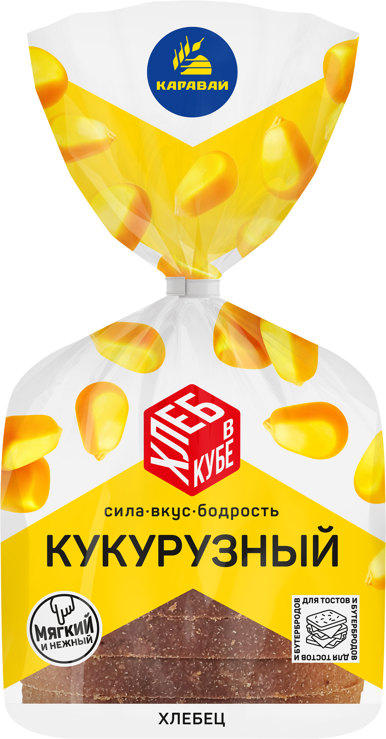 Изображение товара Хлебец формовой КАРАВАЙ Кукурузный, в нарезке, 220г Изображение товара Хлебец формовой КАРАВАЙ Кукурузный, в нарезке, 220г
