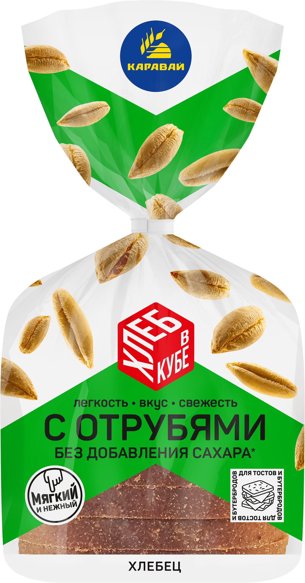 Изображение товара Хлебец формовой КАРАВАЙ с отрубями, в нарезке, 220г Изображение товара Хлебец формовой КАРАВАЙ с отрубями, в нарезке, 220г