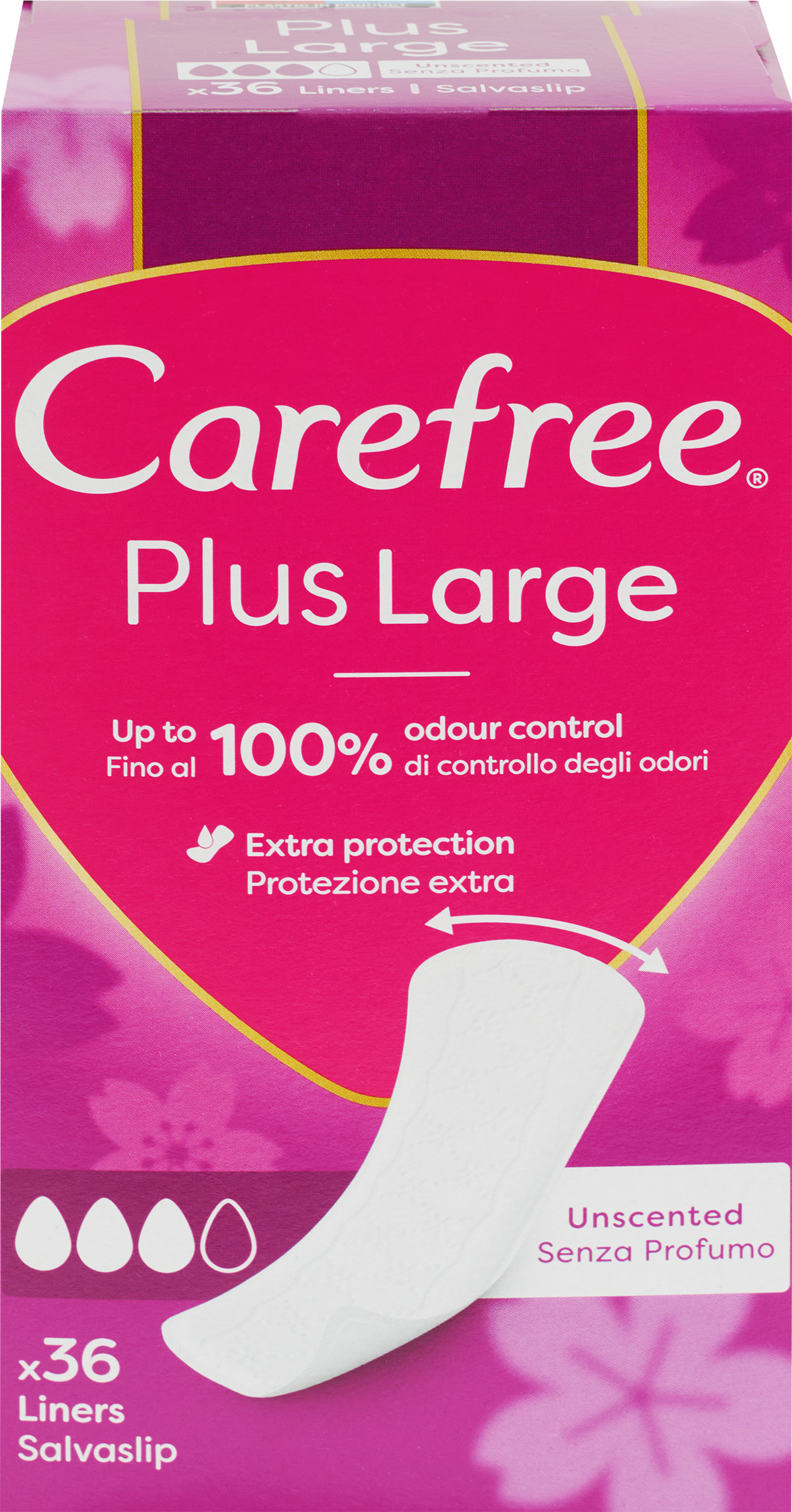 Изображение товара Прокладки ежедневные гигиенические CAREFREE Plus Large, 36шт