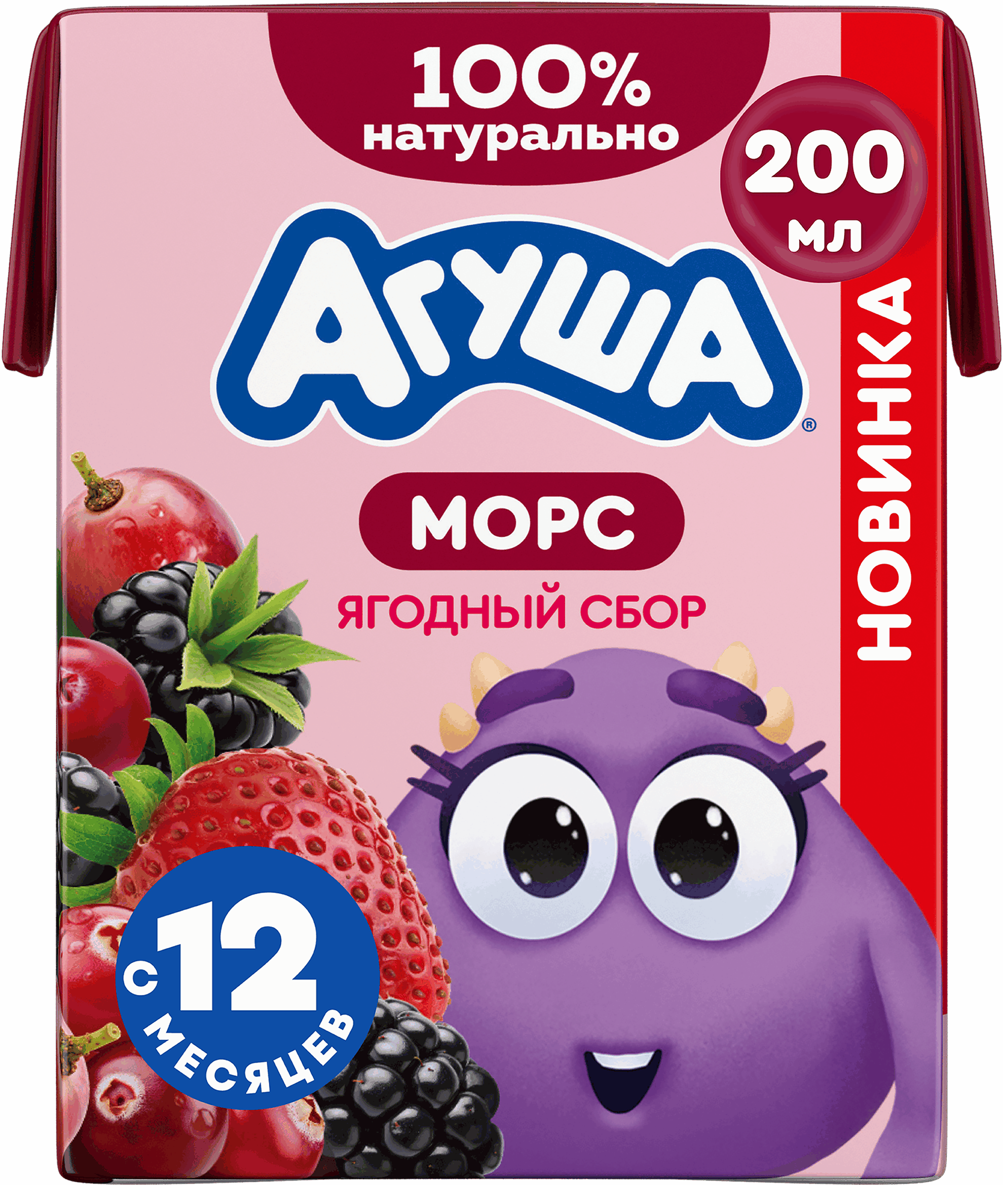 Изображение товара Детский ягодный морс АГУША из винограда, ежевики, клюквы и клубники, 200мл Изображение товара Детский ягодный морс АГУША из винограда, ежевики, клюквы и клубники, 200мл
