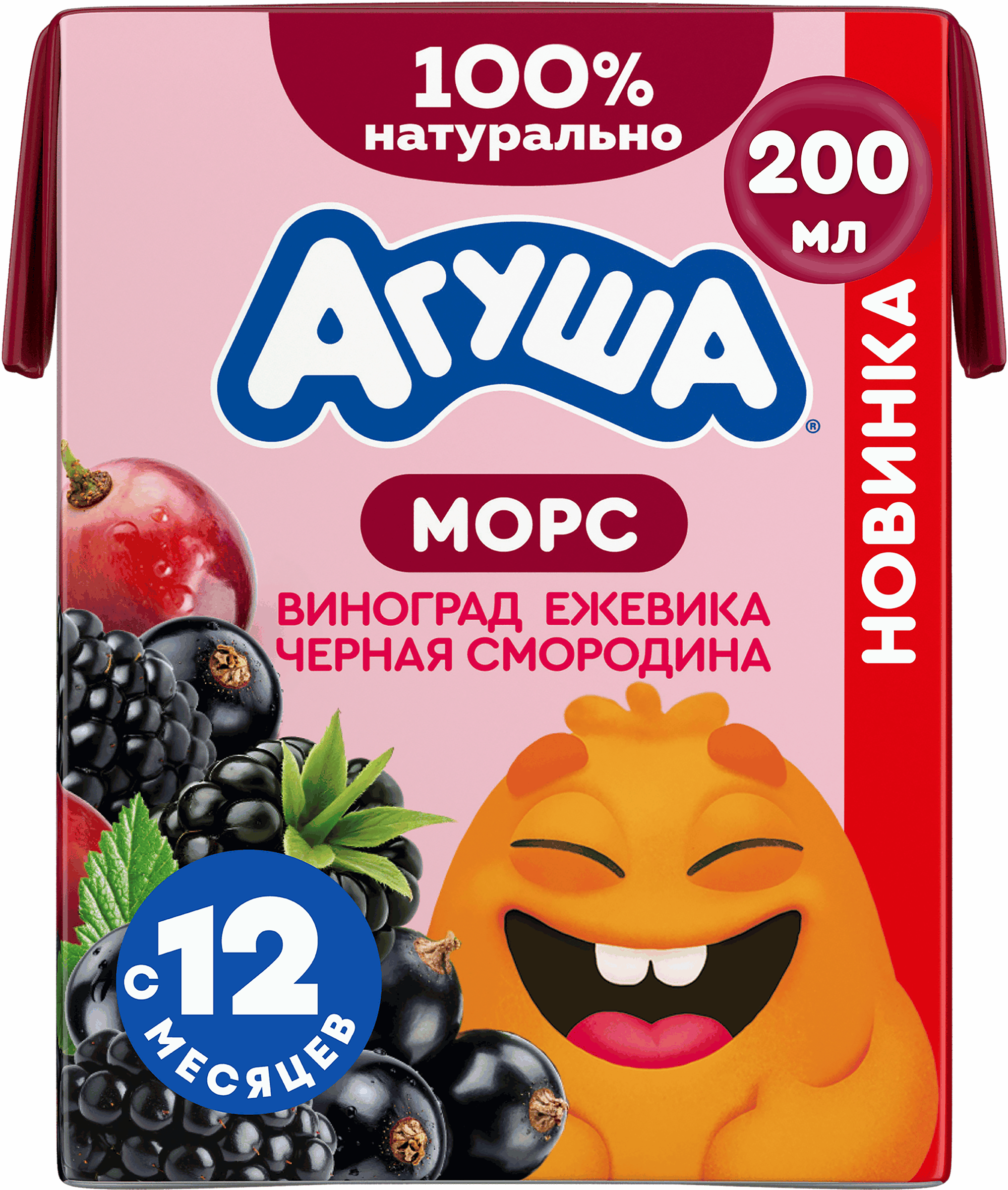 Изображение товара Морс ягодный АГУША Виноград, ежевика и черная смородина, с 12 месяцев, 200мл Изображение товара Морс ягодный АГУША Виноград, ежевика и черная смородина, с 12 месяцев, 200мл