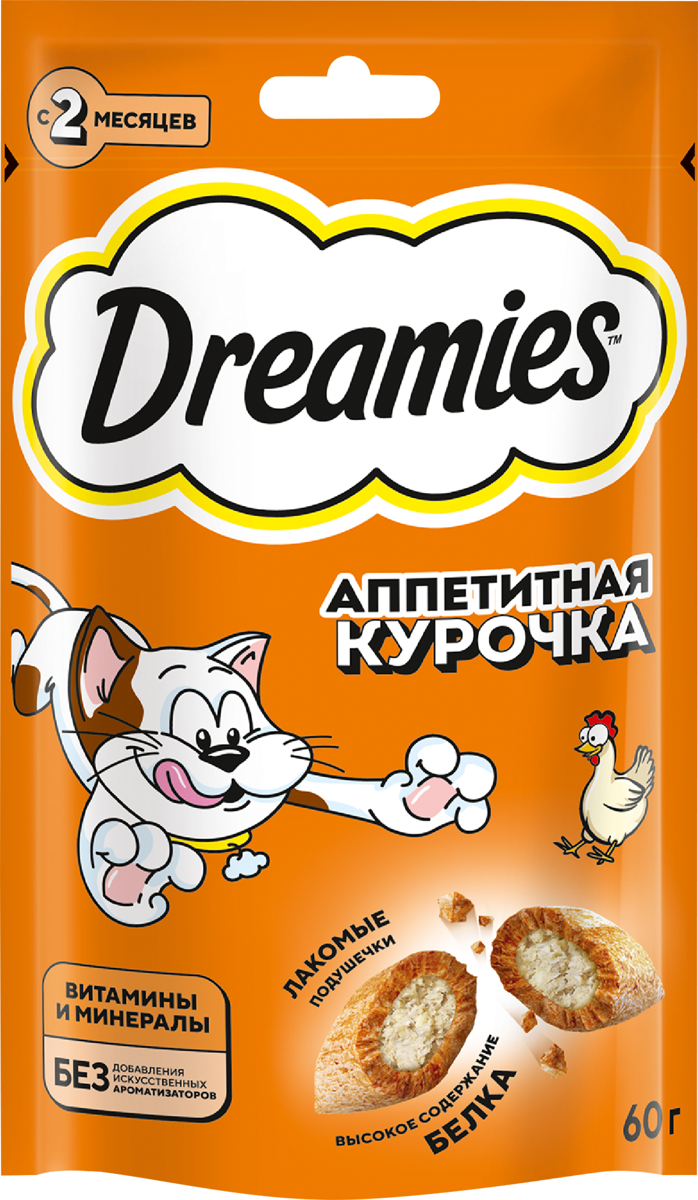 Изображение товара Лакомство для кошек DREAMIES с курицей, 60г