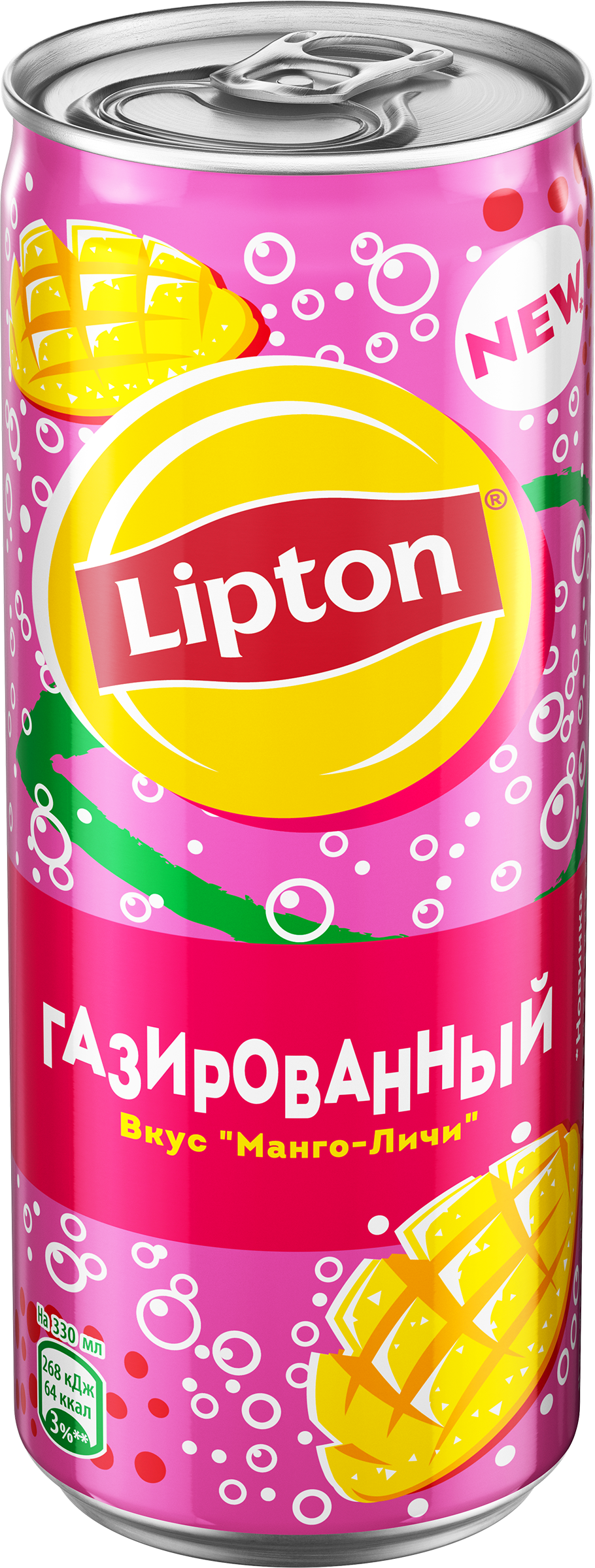 Изображение товара Напиток LIPTON Черный чай Тропический газированный, 0.33л Изображение товара Напиток LIPTON Черный чай Тропический газированный, 0.33л