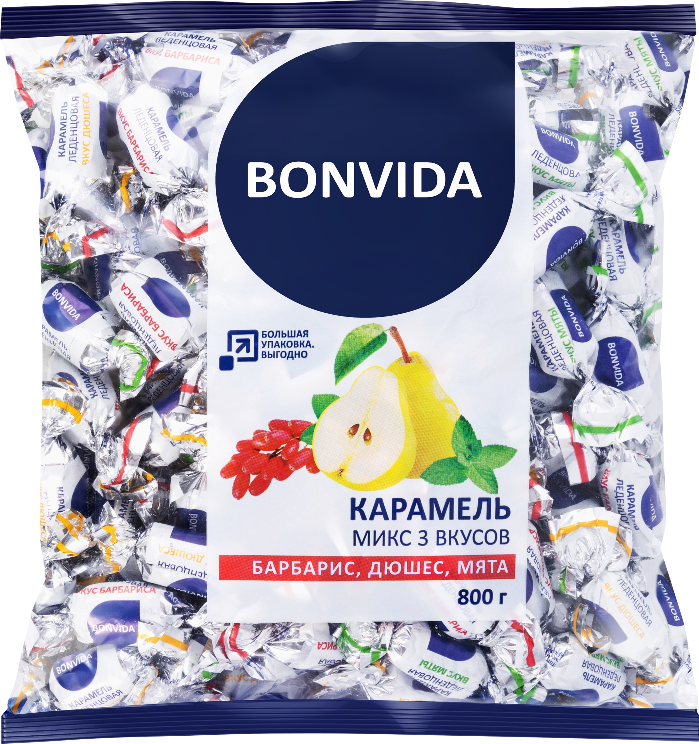 Изображение товара Леденцовая карамель BONVIDA с вкусами барбарис, дюшес, мята 800г Изображение товара Леденцовая карамель BONVIDA с вкусами барбарис, дюшес, мята 800г