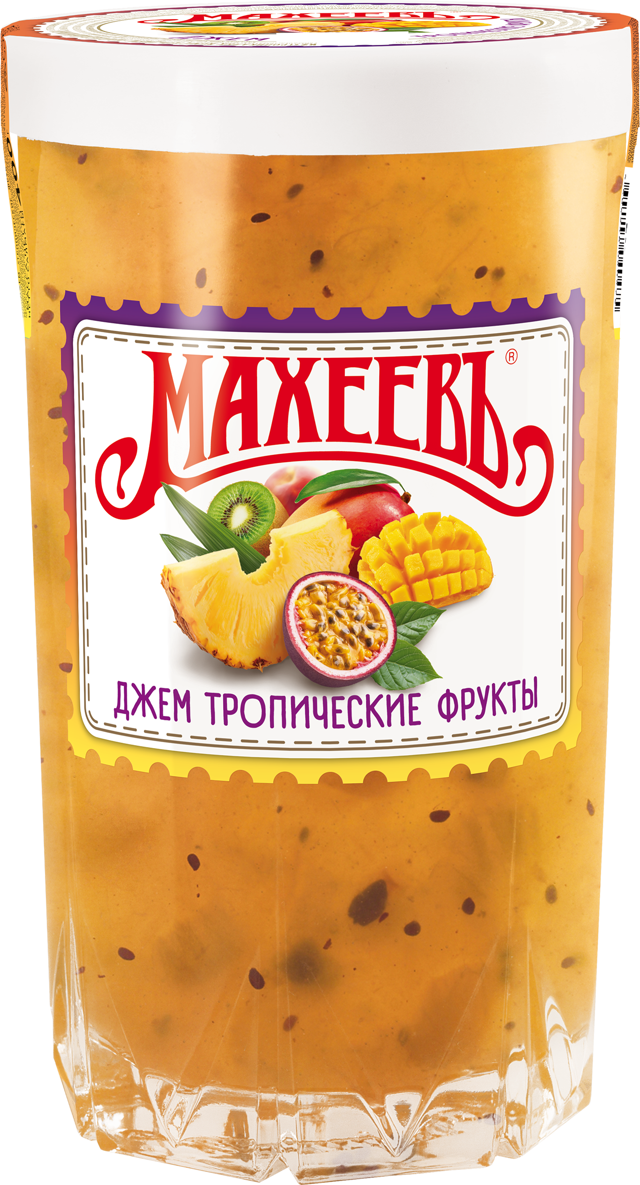 Изображение товара Джем МАХЕЕВЪ Тропические фрукты, натуральный, в стекле, 400г Изображение товара Джем МАХЕЕВЪ Тропические фрукты, натуральный, в стекле, 400г
