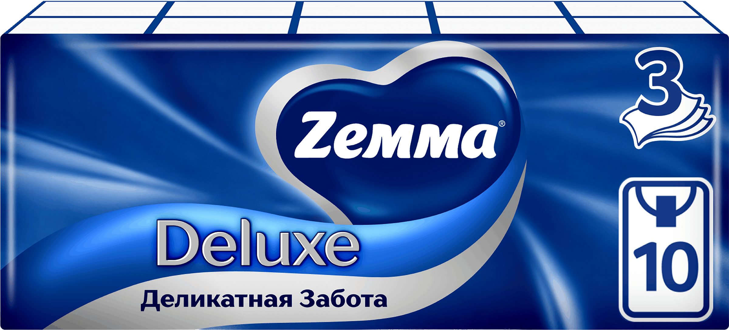 Изображение товара Платочки бумажные ZEMMA Деликатная Забота 3 слоя, 100шт Изображение товара Платочки бумажные ZEMMA Деликатная Забота 3 слоя, 100шт