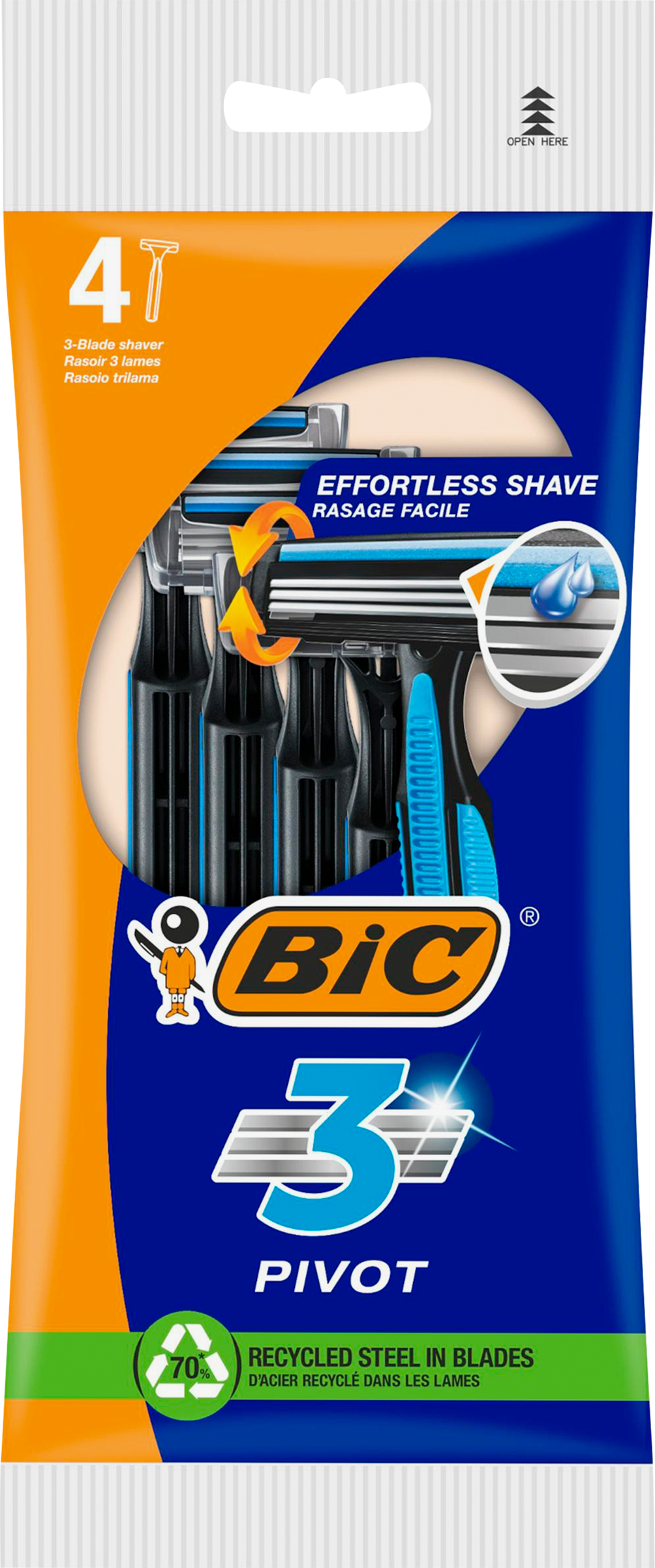 Изображение товара Мужская одноразовая бритва BIC Comfort 3 Pivot с 3 лезвиями - комфорт и гладкость