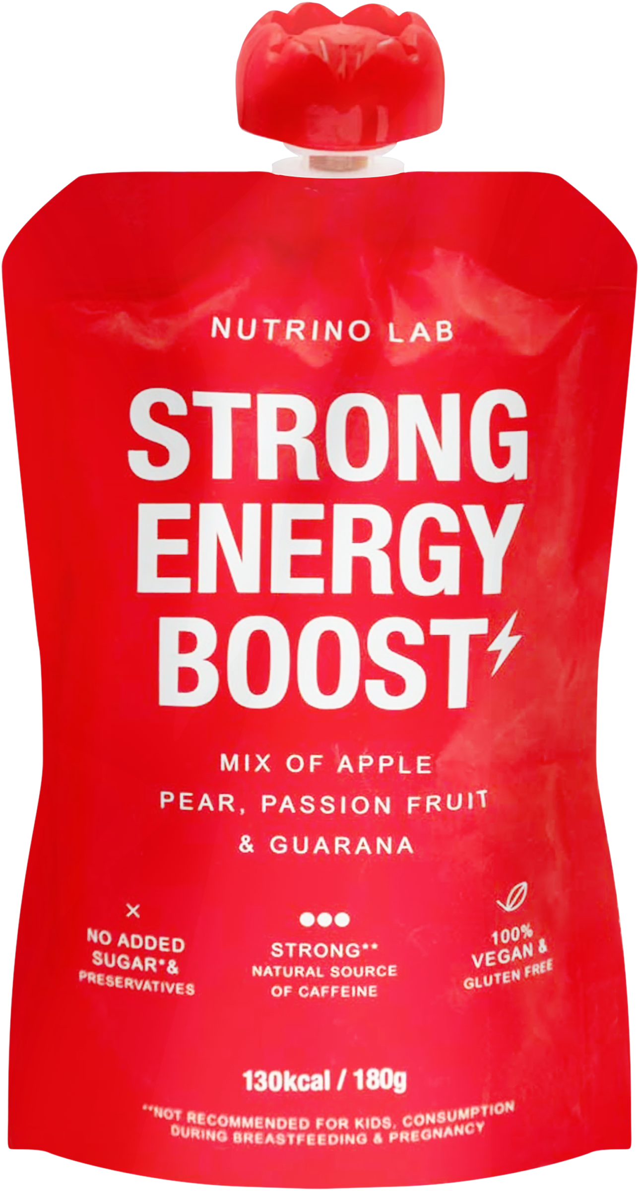 Изображение товара Пюре фруктовое NUTRINO LAB Strong Energy Boost, из яблока, груши, маракуйи и гуараны, 180г Изображение товара Пюре фруктовое NUTRINO LAB Strong Energy Boost, из яблока, груши, маракуйи и гуараны, 180г