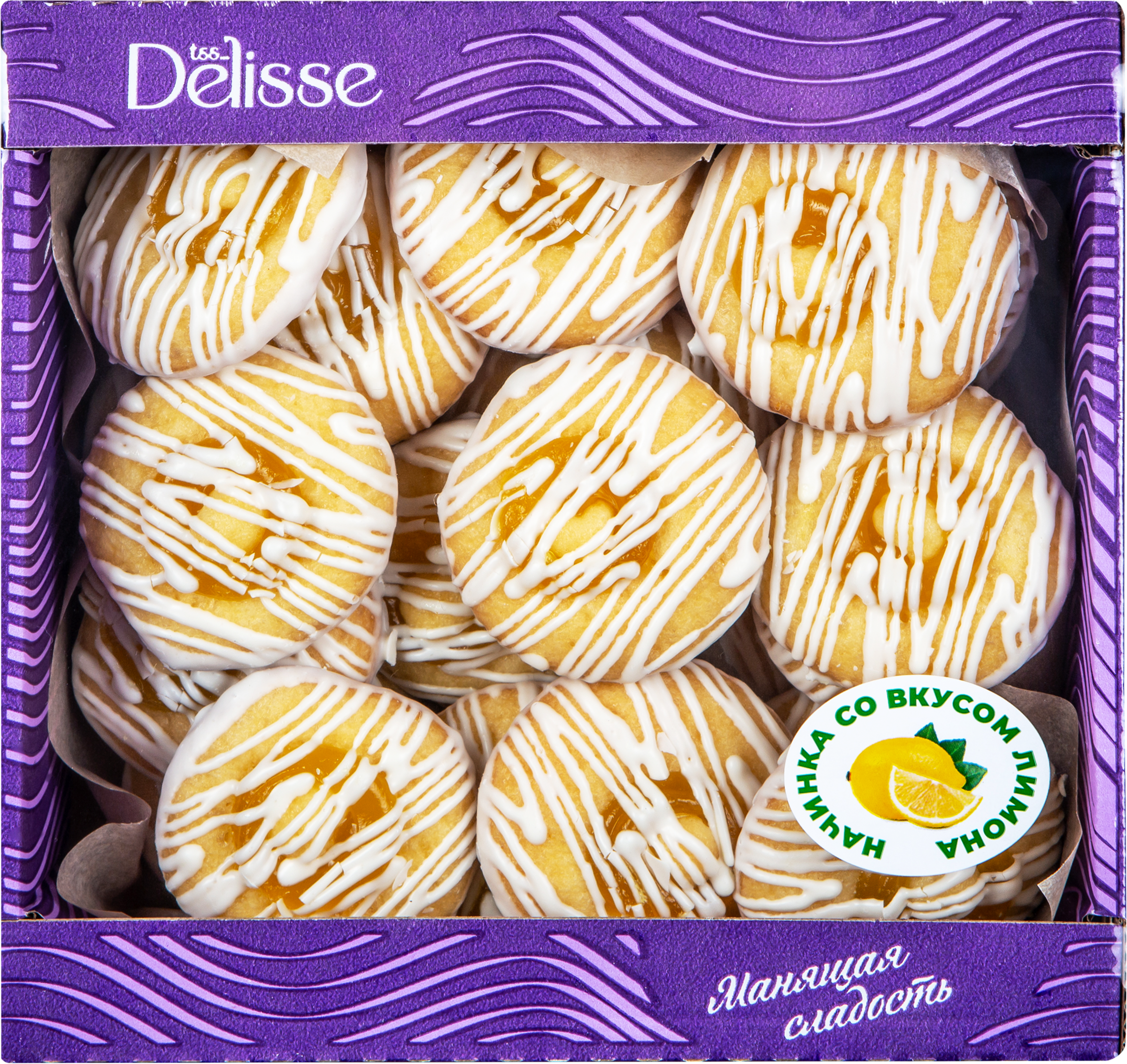 Изображение товара Печенье бисквитное DELISSE с начинкой со вкусом лимона, в белой глазури, 450г Изображение товара Печенье бисквитное DELISSE с начинкой со вкусом лимона, в белой глазури, 450г