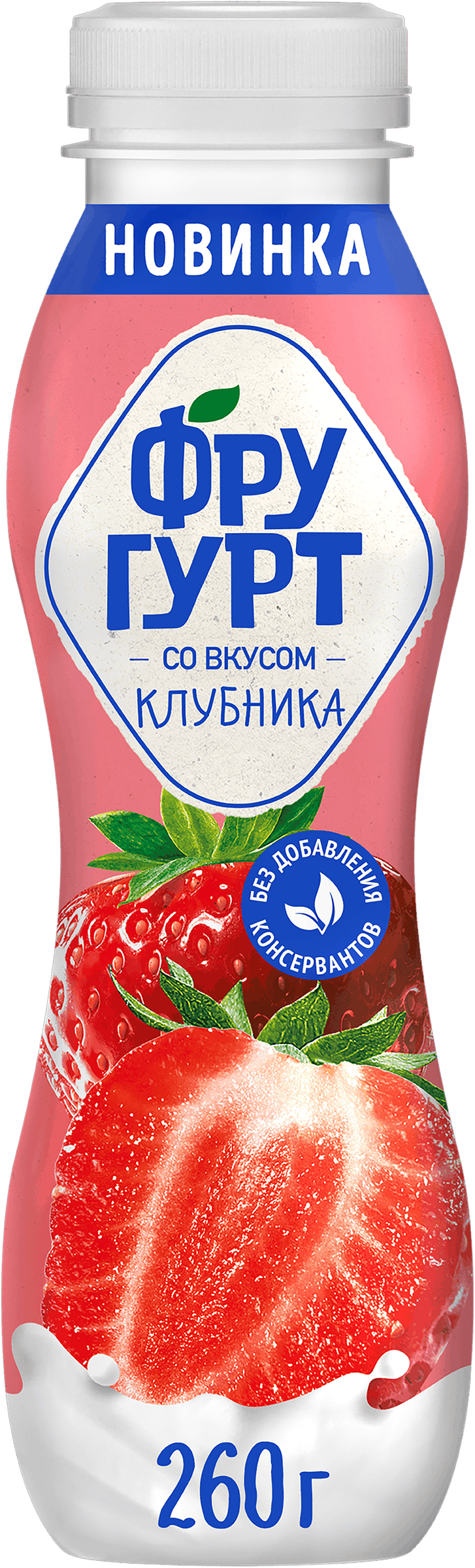 Изображение товара Йогурт питьевой ФРУГУРТ Клубника 1%, без змж, 260г Изображение товара Йогурт питьевой ФРУГУРТ Клубника 1%, без змж, 260г