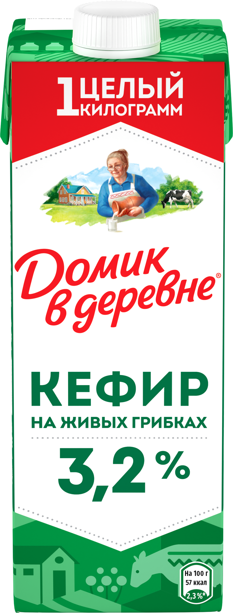 Изображение товара Кефир ДОМИК В ДЕРЕВНЕ 3,2%, без змж, 1000г Изображение товара Кефир ДОМИК В ДЕРЕВНЕ 3,2%, без змж, 1000г