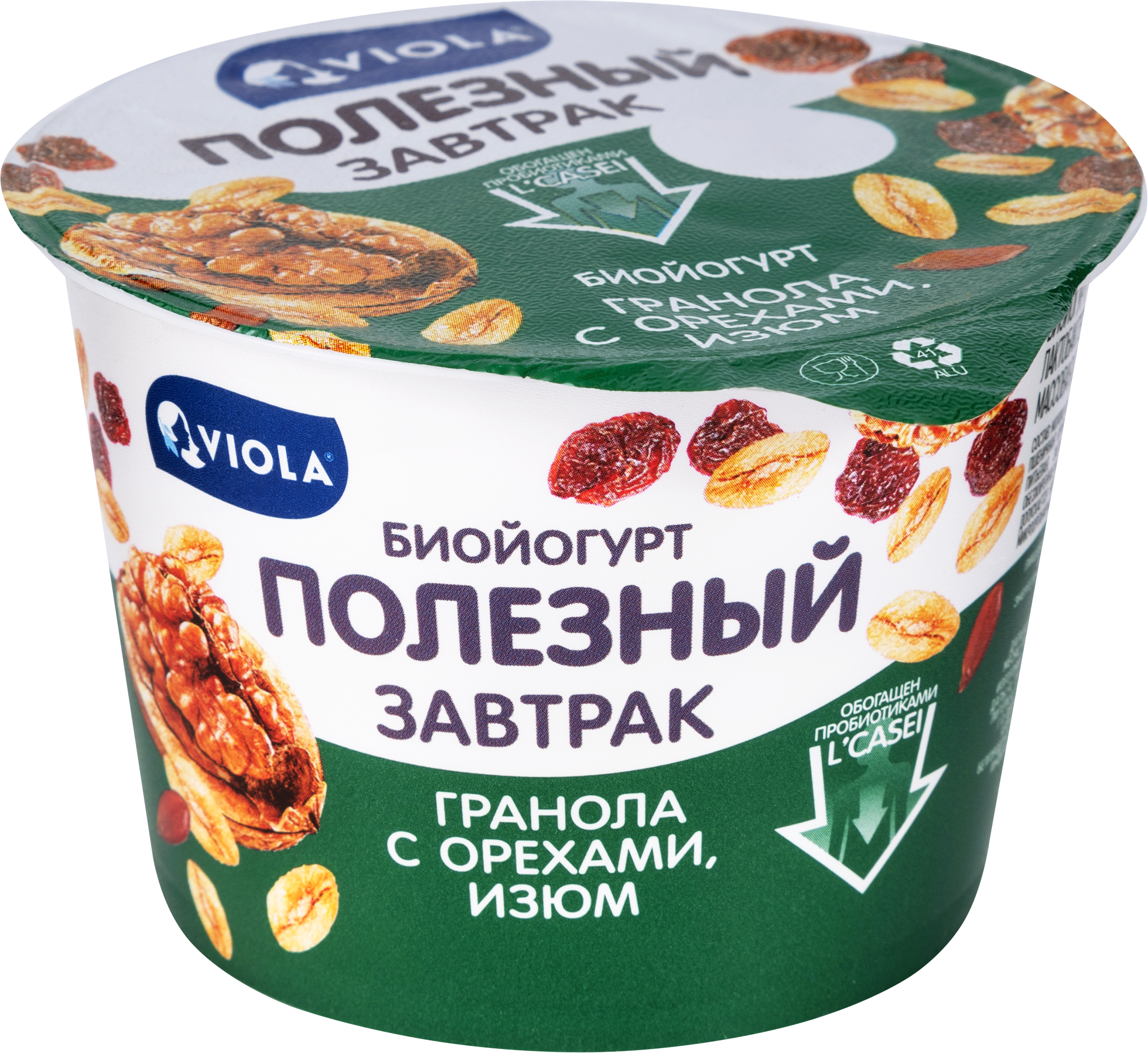 Изображение товара Йогурт VIOLA Полезный завтрак с гранолой и изюмом, 180г Изображение товара Йогурт VIOLA Полезный завтрак с гранолой и изюмом, 180г