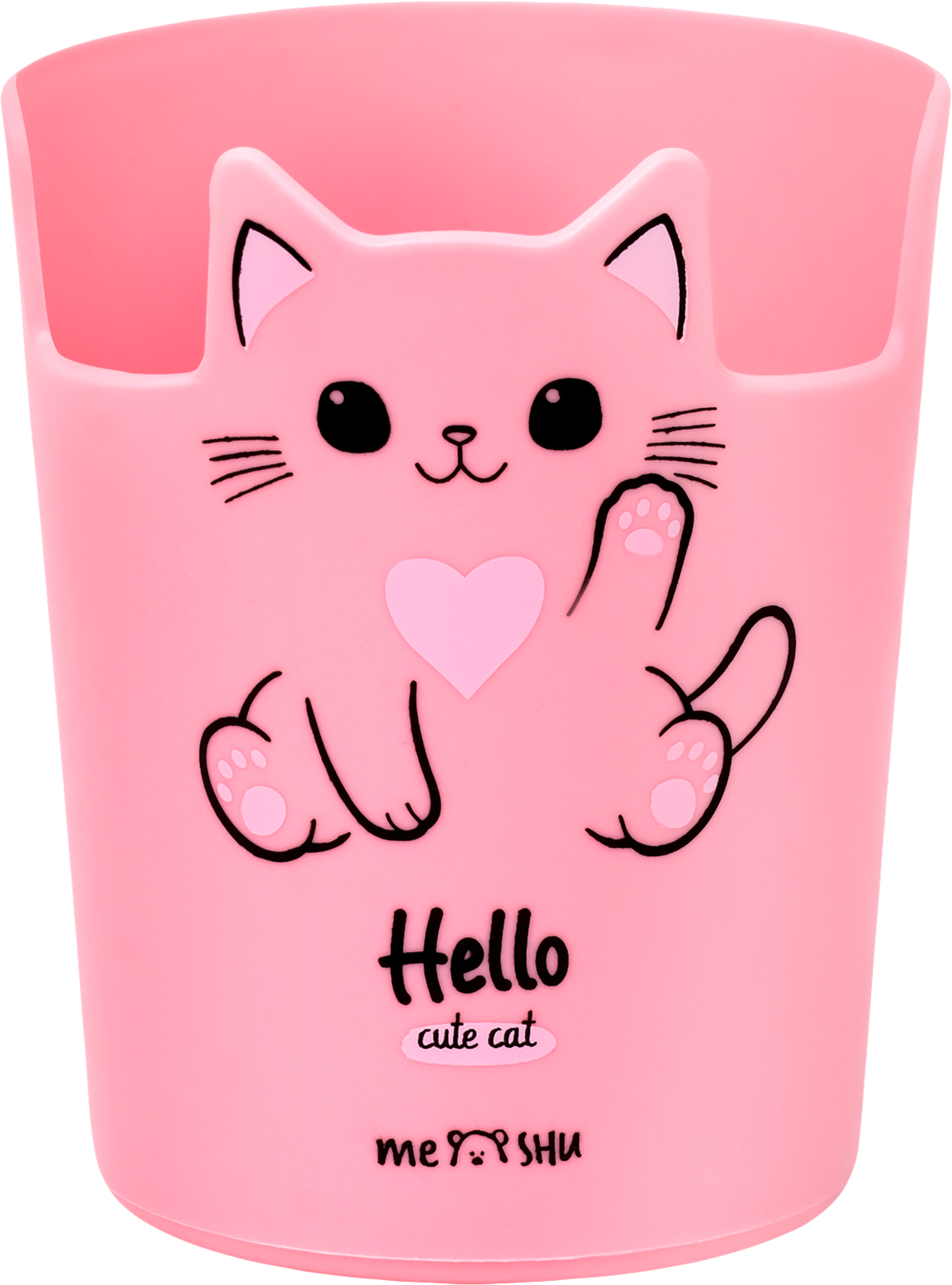 Изображение товара Пластиковая подставка-стакан MESHU Meow для канцелярии