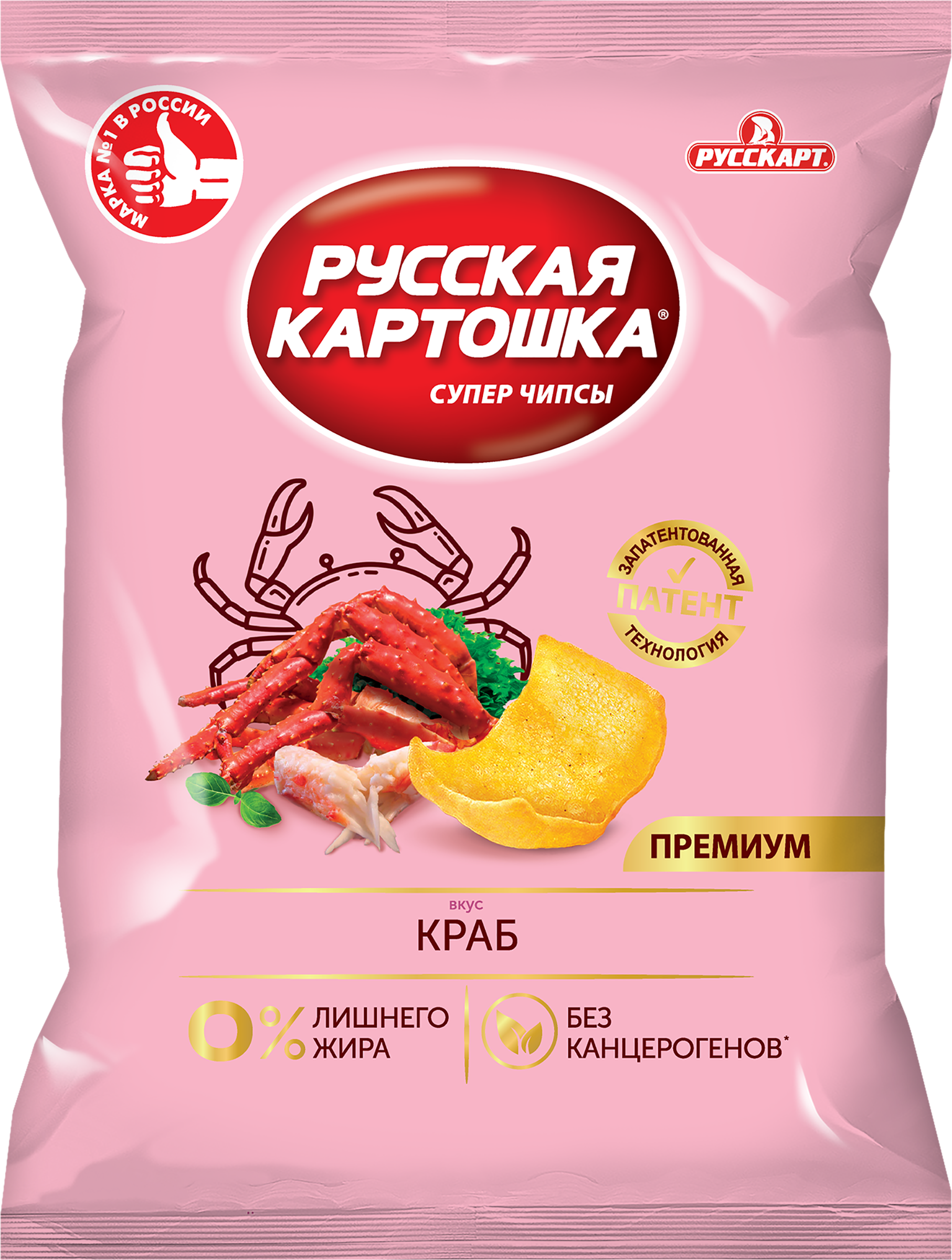 Изображение товара Картофельные чипсы РУССКАЯ КАРТОШКА со вкусом краба 105г