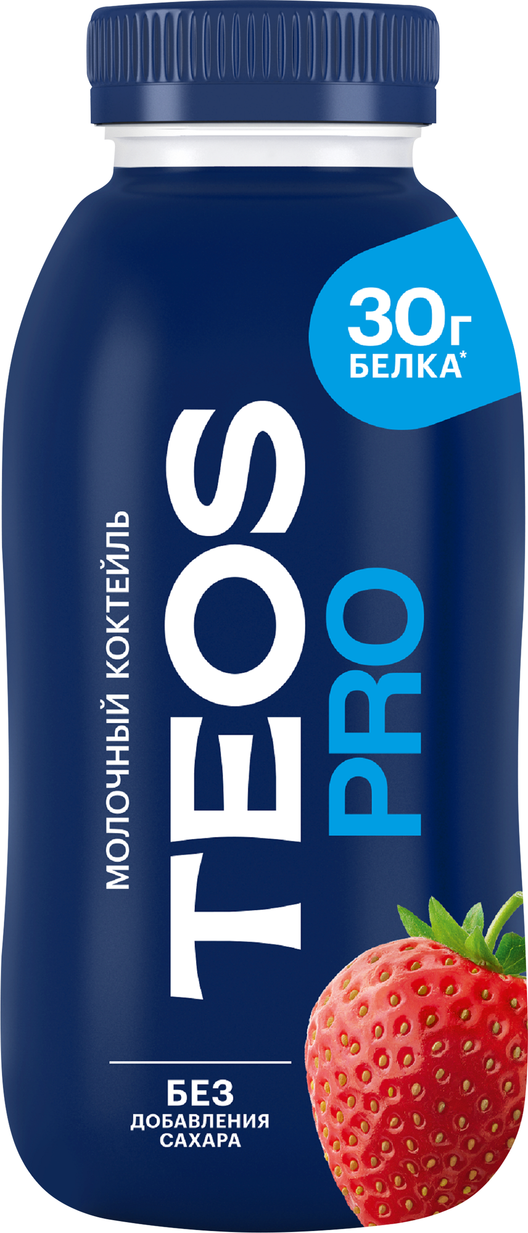 Изображение товара Коктейль молочный TEOS Pro Клубника, высокобелковый, без змж, 330г