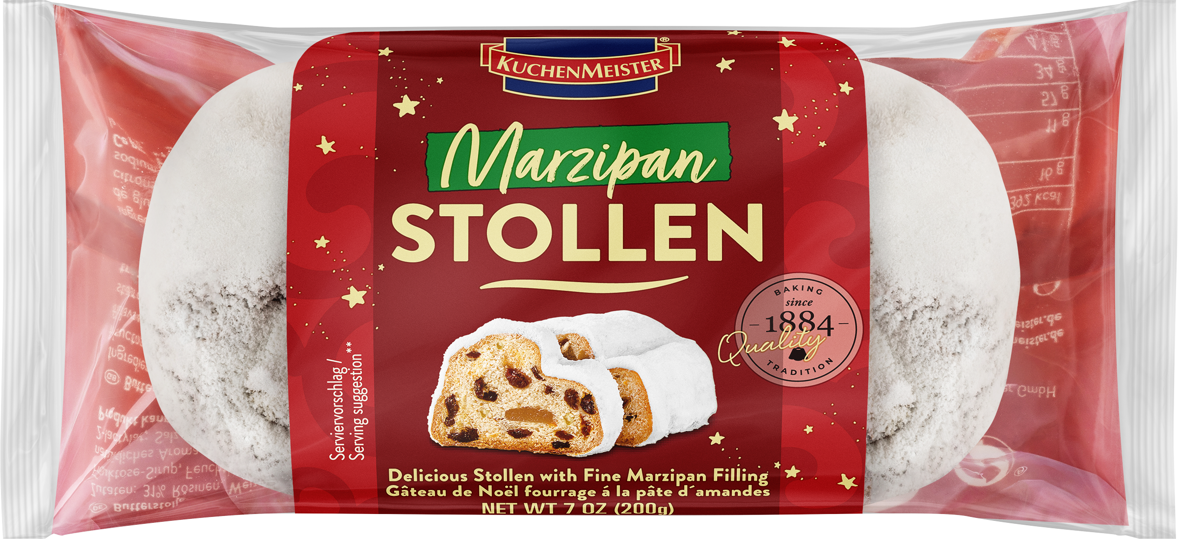 Изображение товара Кекс KUCHENMEISTER Рождественский Штоллен, марципановый, 200г Изображение товара Кекс KUCHENMEISTER Рождественский Штоллен, марципановый, 200г