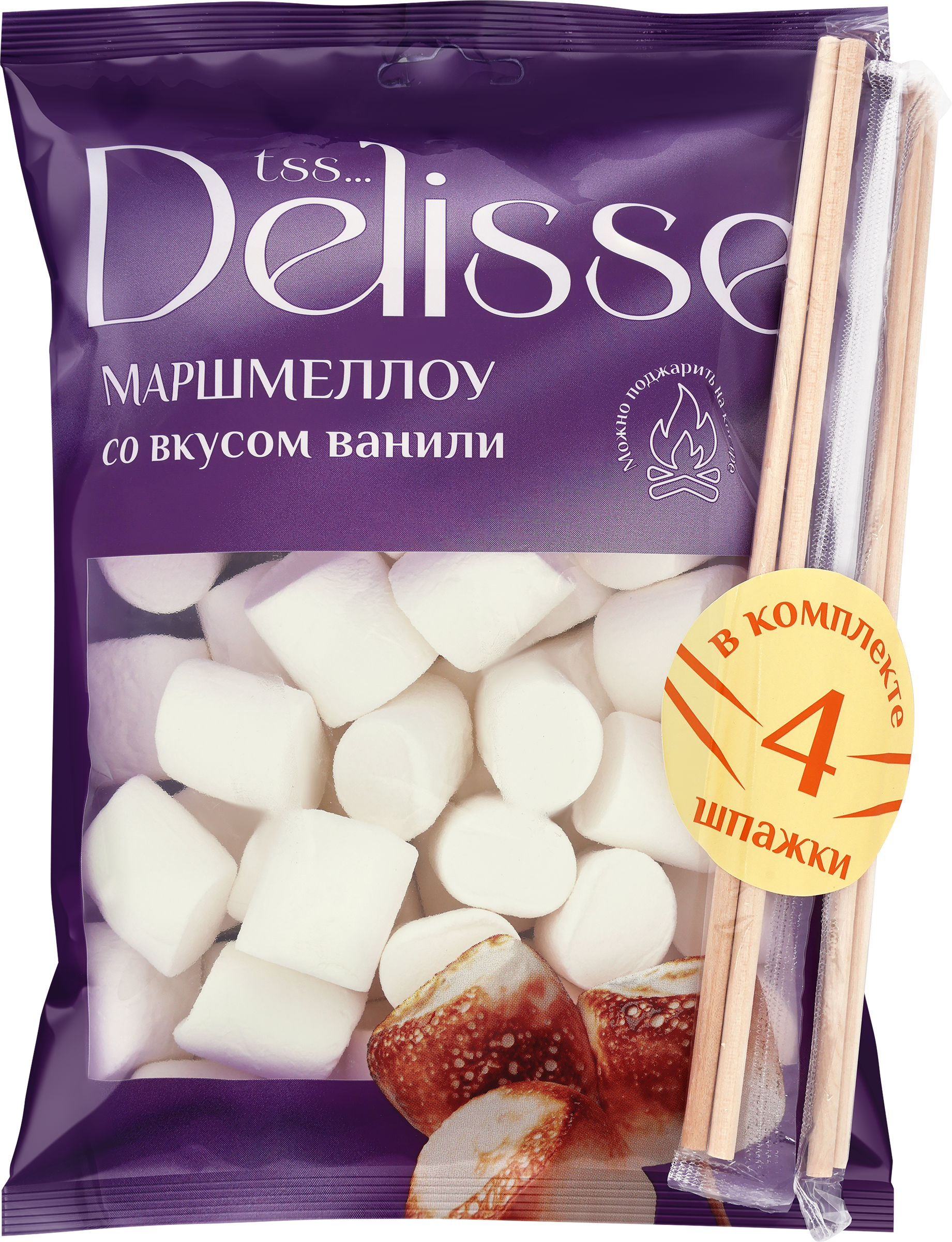 Изображение товара Зефир жевательный DELISSE Маршмеллоу со вкусом ванили, 200г Изображение товара Зефир жевательный DELISSE Маршмеллоу со вкусом ванили, 200г