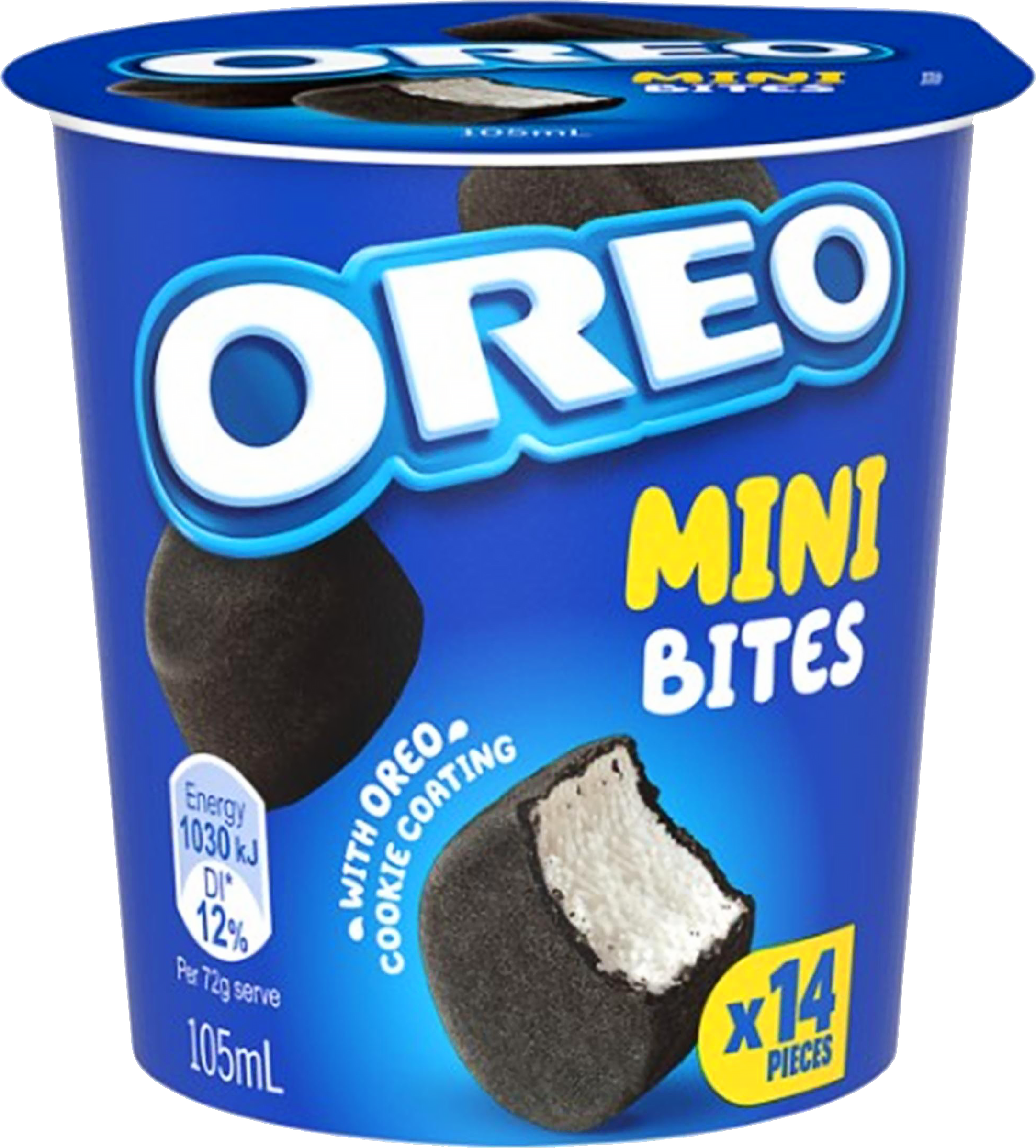 Изображение товара Мороженое OREO Mini Bites, молочное 0,06%, без змж, картонный стакан, 72г Изображение товара Мороженое OREO Mini Bites, молочное 0,06%, без змж, картонный стакан, 72г
