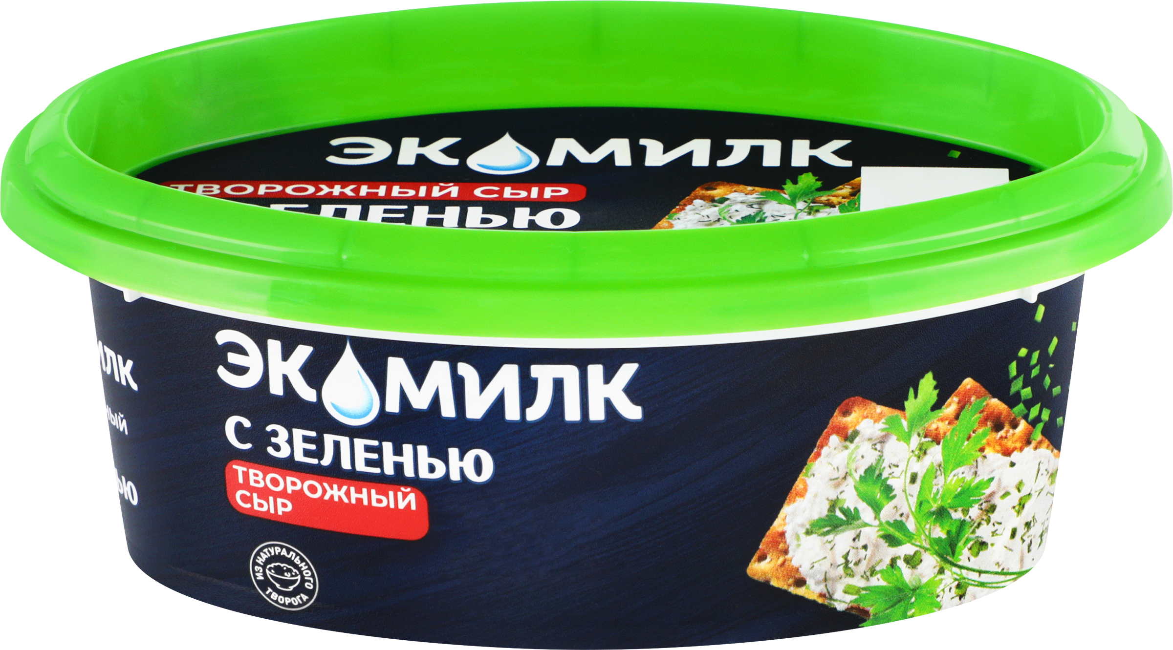 Изображение товара Сыр творожный ЭКОМИЛК с зеленью не менее 60%, без змж, 120г