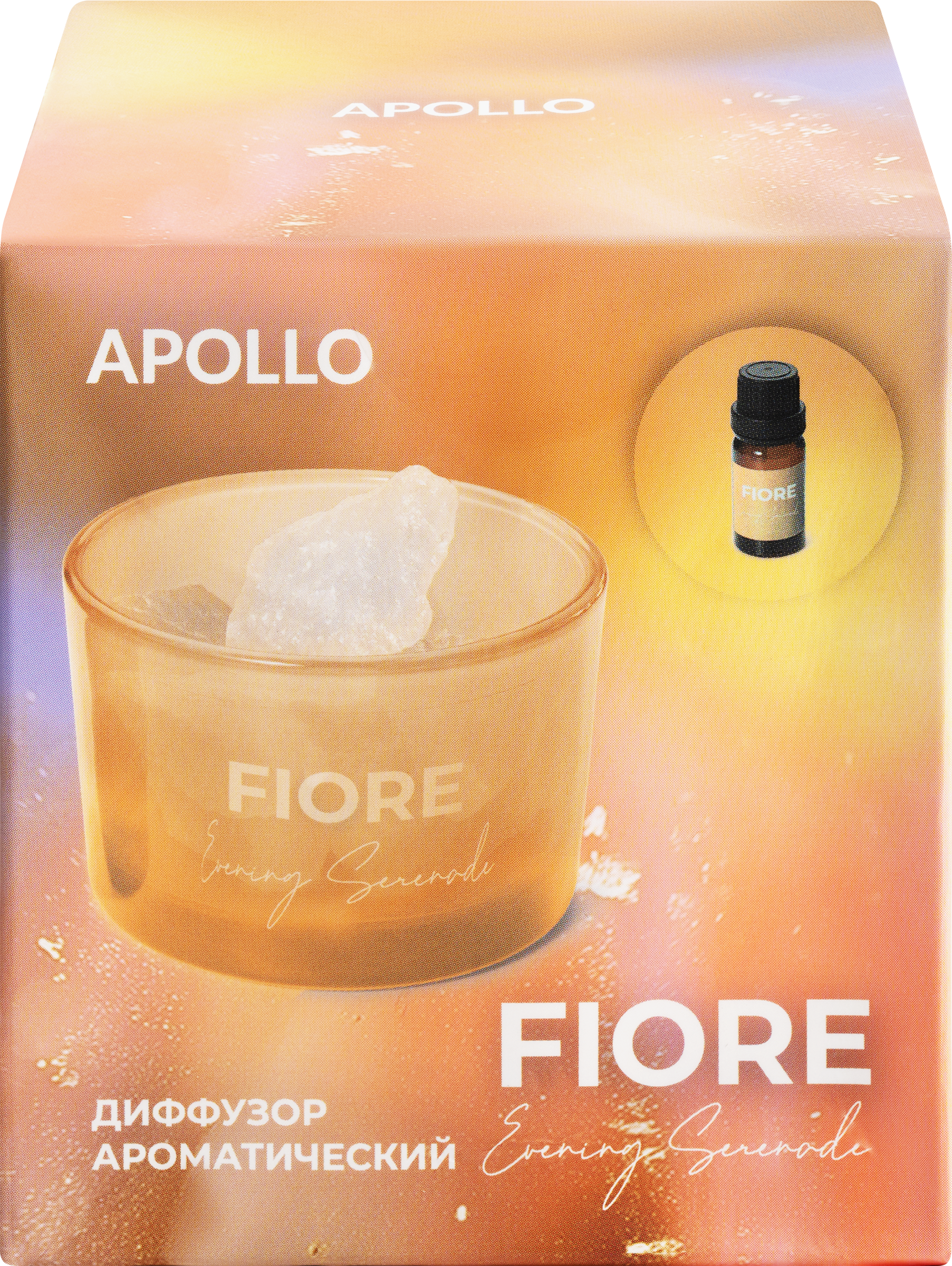 Изображение товара Диффузор ароматический APOLLO Fiore Evening Serenade, с камнями, 10мл, Арт. FOR-18 Изображение товара Диффузор ароматический APOLLO Fiore Evening Serenade, с камнями, 10мл, Арт. FOR-18