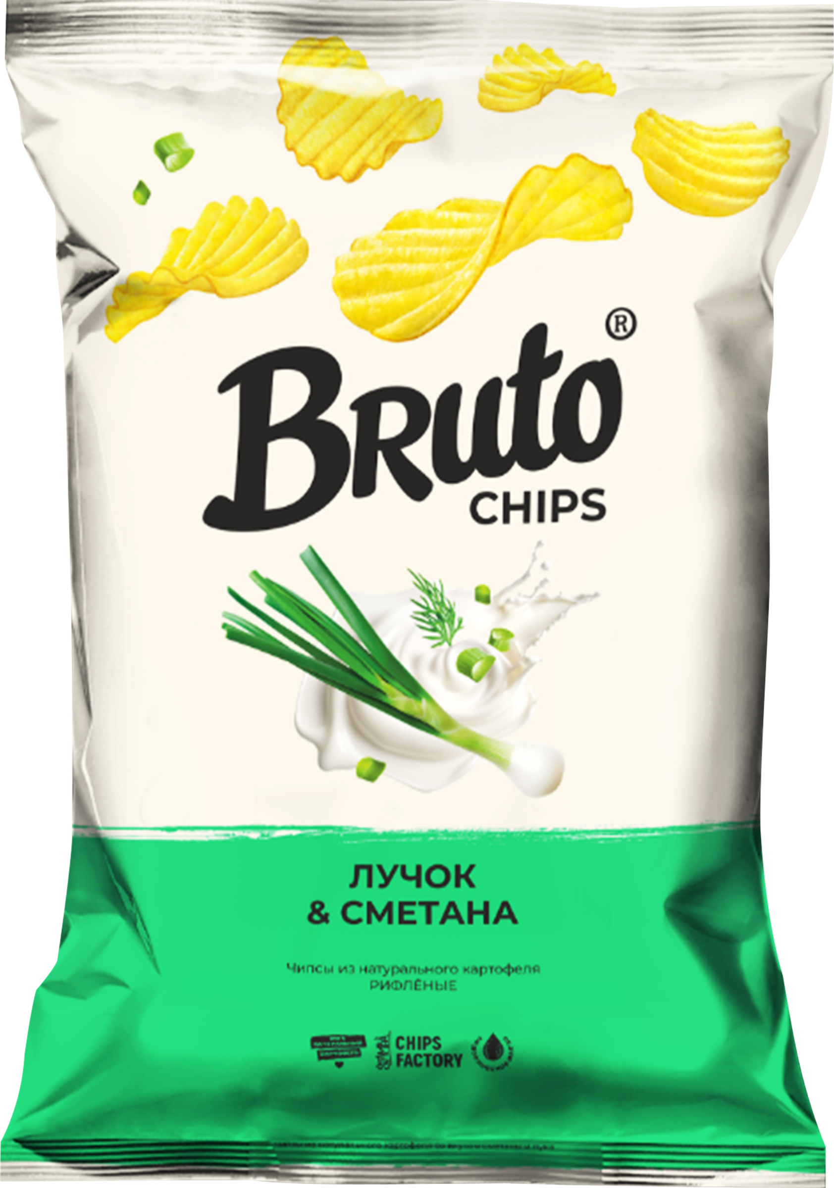 Изображение товара Чипсы картофельные BRUTO Flavor со вкусом лучок и сметана, 120г Изображение товара Чипсы картофельные BRUTO Flavor со вкусом лучок и сметана, 120г