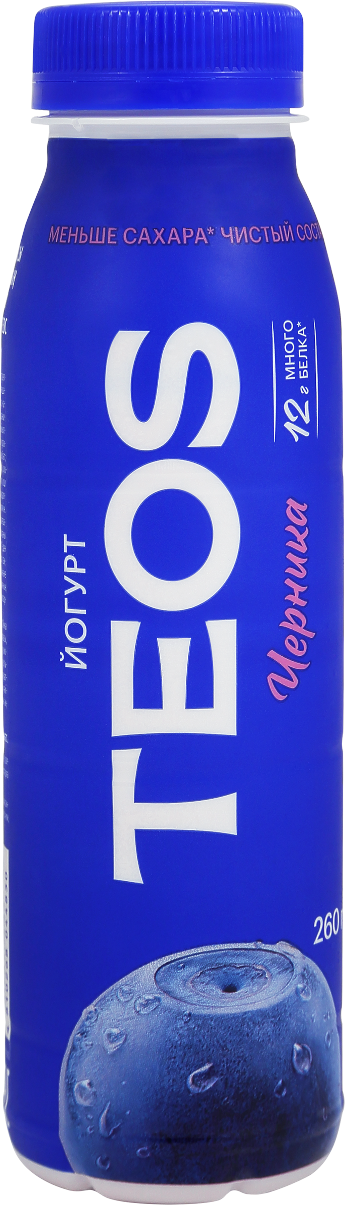 Изображение товара Питьевой йогурт TEOS Черника 1,8%, 260г, натуральный вкус