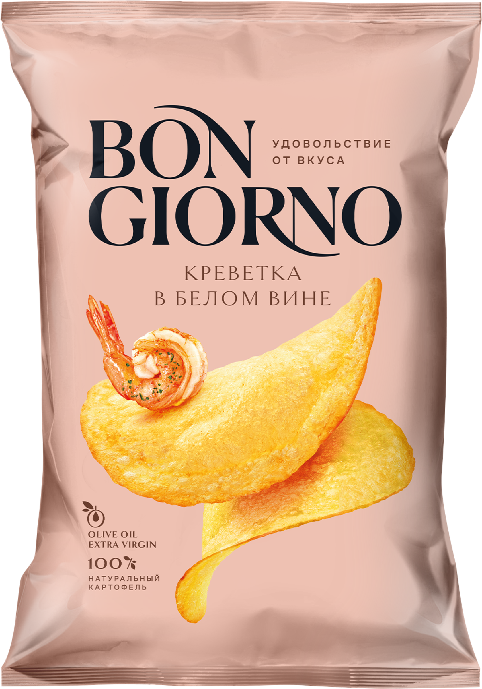 Изображение товара Чипсы BON GIORNO со вкусом креветки в белом вине - оригинальный перекус