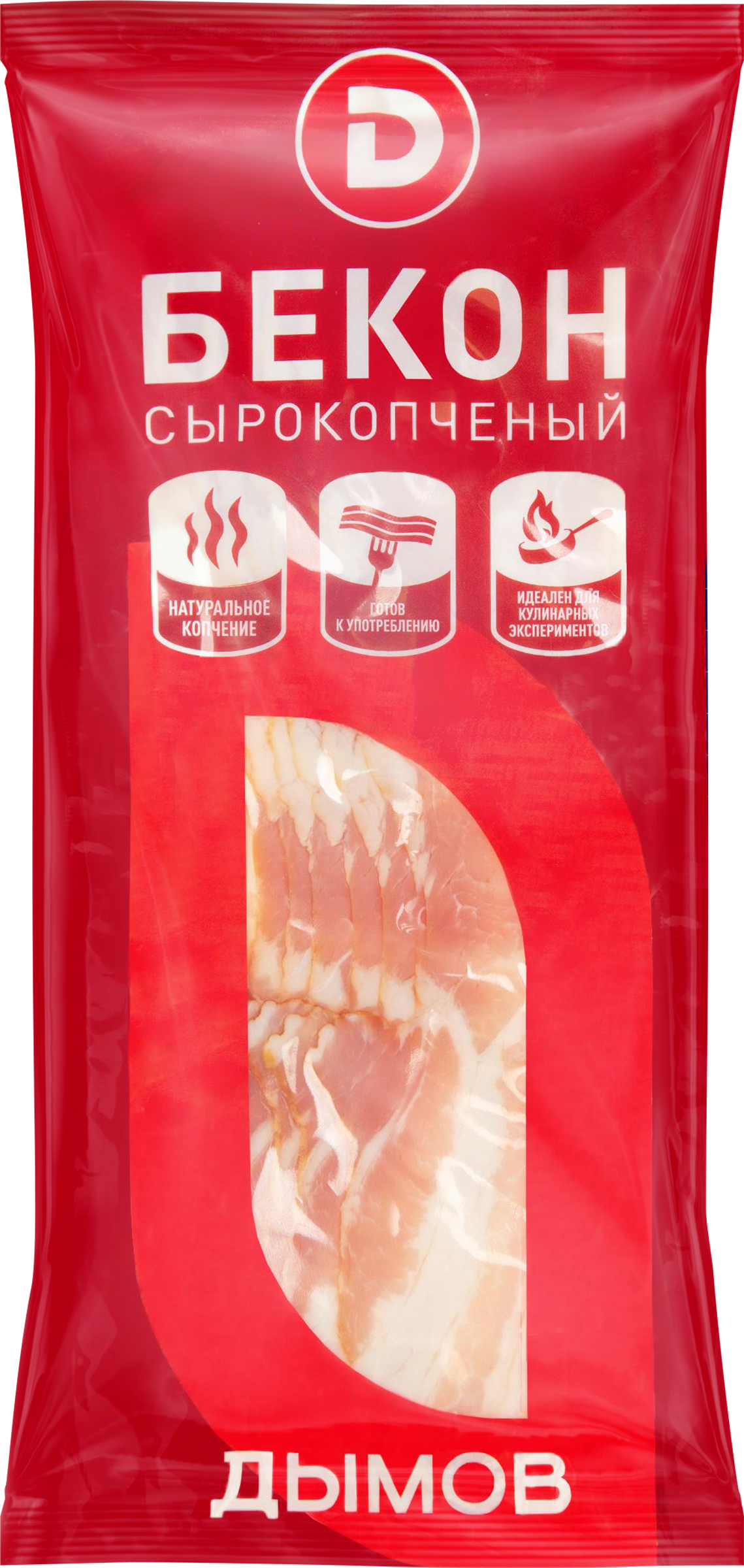 Изображение товара Бекон сырокопченый ДЫМОВ, нарезка, 100г