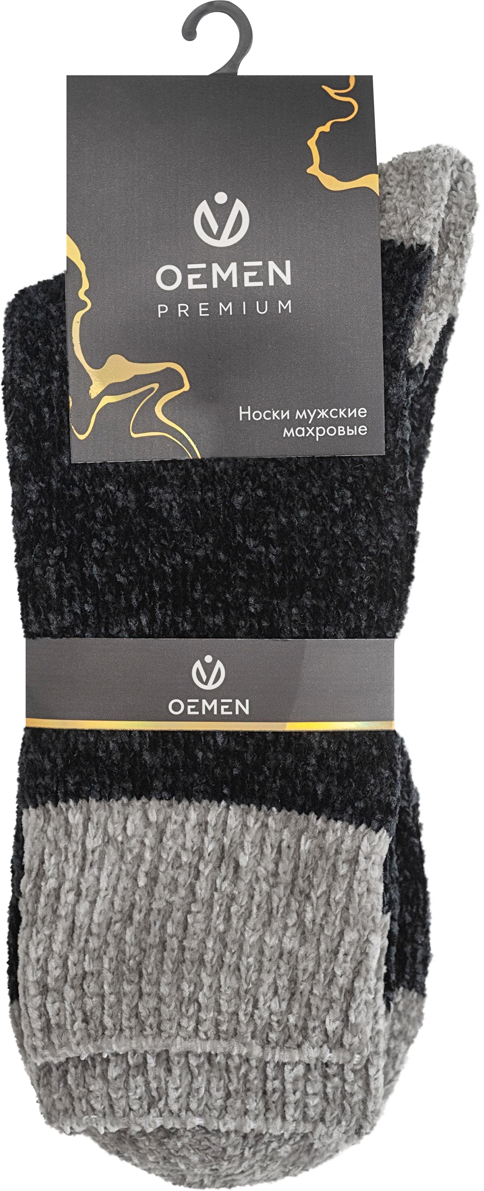 Изображение товара Носки плюшевые мужские OEMEN р. 25–31, серые с узором, Арт. PM356-2 Изображение товара Носки плюшевые мужские OEMEN р. 25–31, серые с узором, Арт. PM356-2