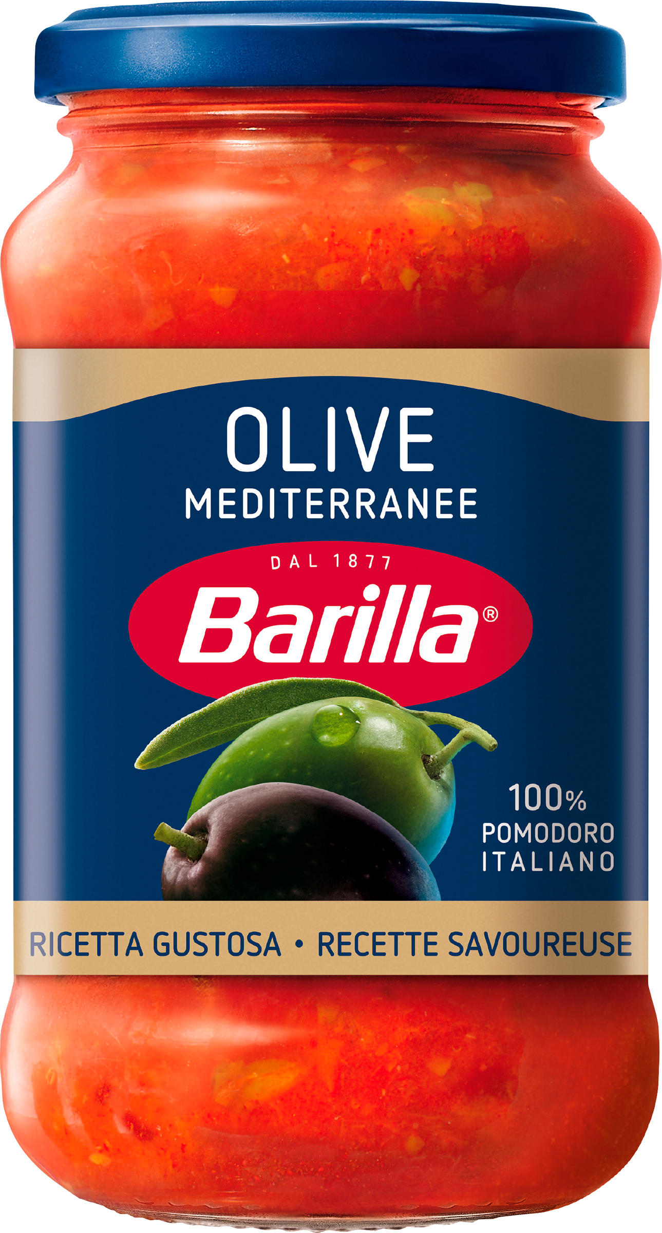 Изображение товара Соус томатный BARILLA Olive с черными и зелеными оливками, 400г Изображение товара Соус томатный BARILLA Olive с черными и зелеными оливками, 400г