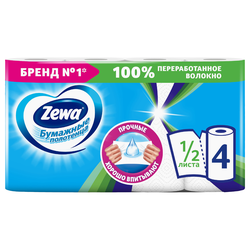 Полотенца бумажные ZEWA 1/2 листа, 4шт, крупный план