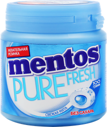Жевательная резинка MENTOS Pure со вкусом мяты, 100г, фото