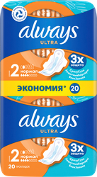 Прокладки ALWAYS Ultra Нормал, с крылышками, 20шт, крупный план